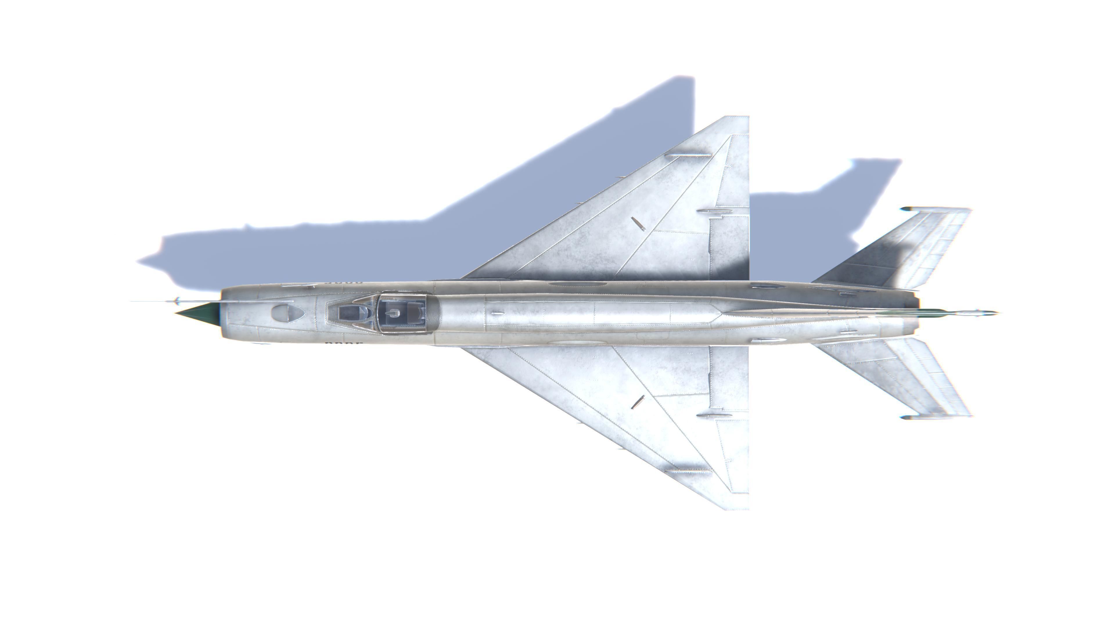 MIG-21 Fishbed Jet Fighter Aircraft Low-poly 3D model_22