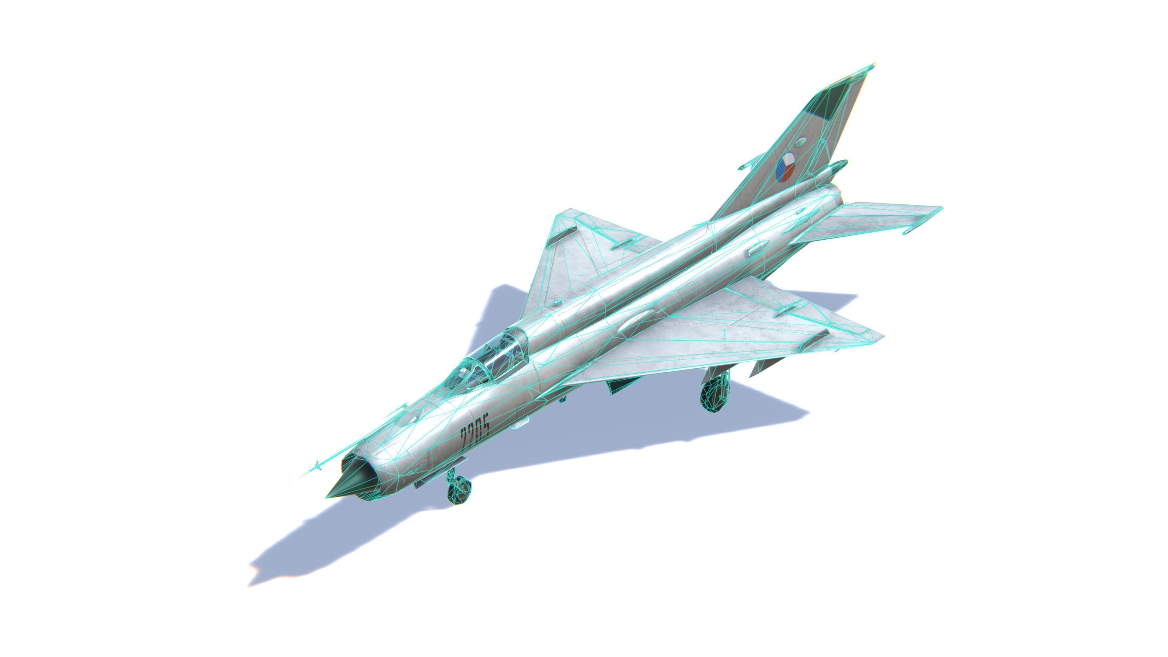 MIG-21 Fishbed Jet Fighter Aircraft Low-poly 3D model_28