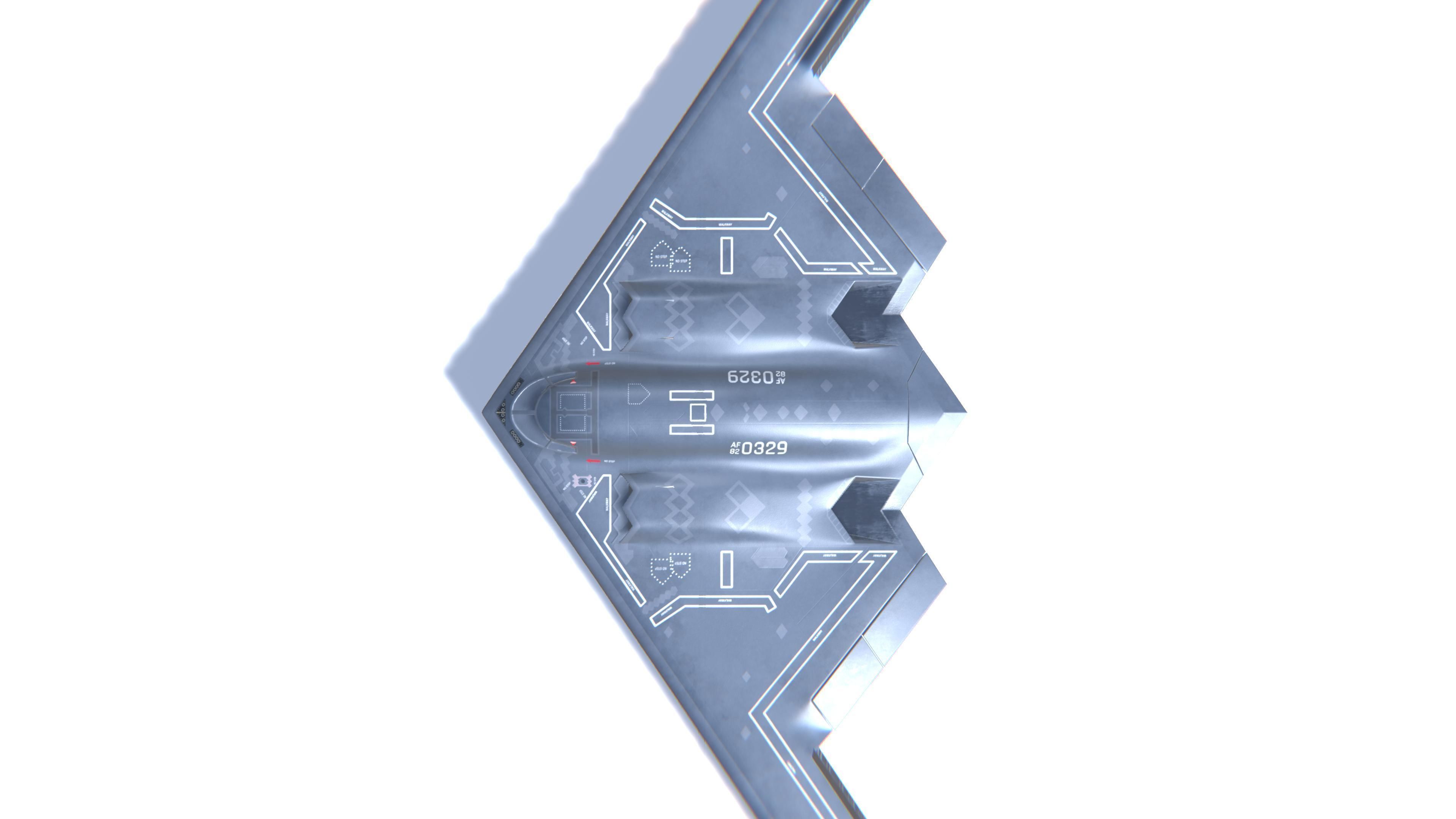 B-2 Spirit Jet Fighter Aircraft Low-poly 3D model_22