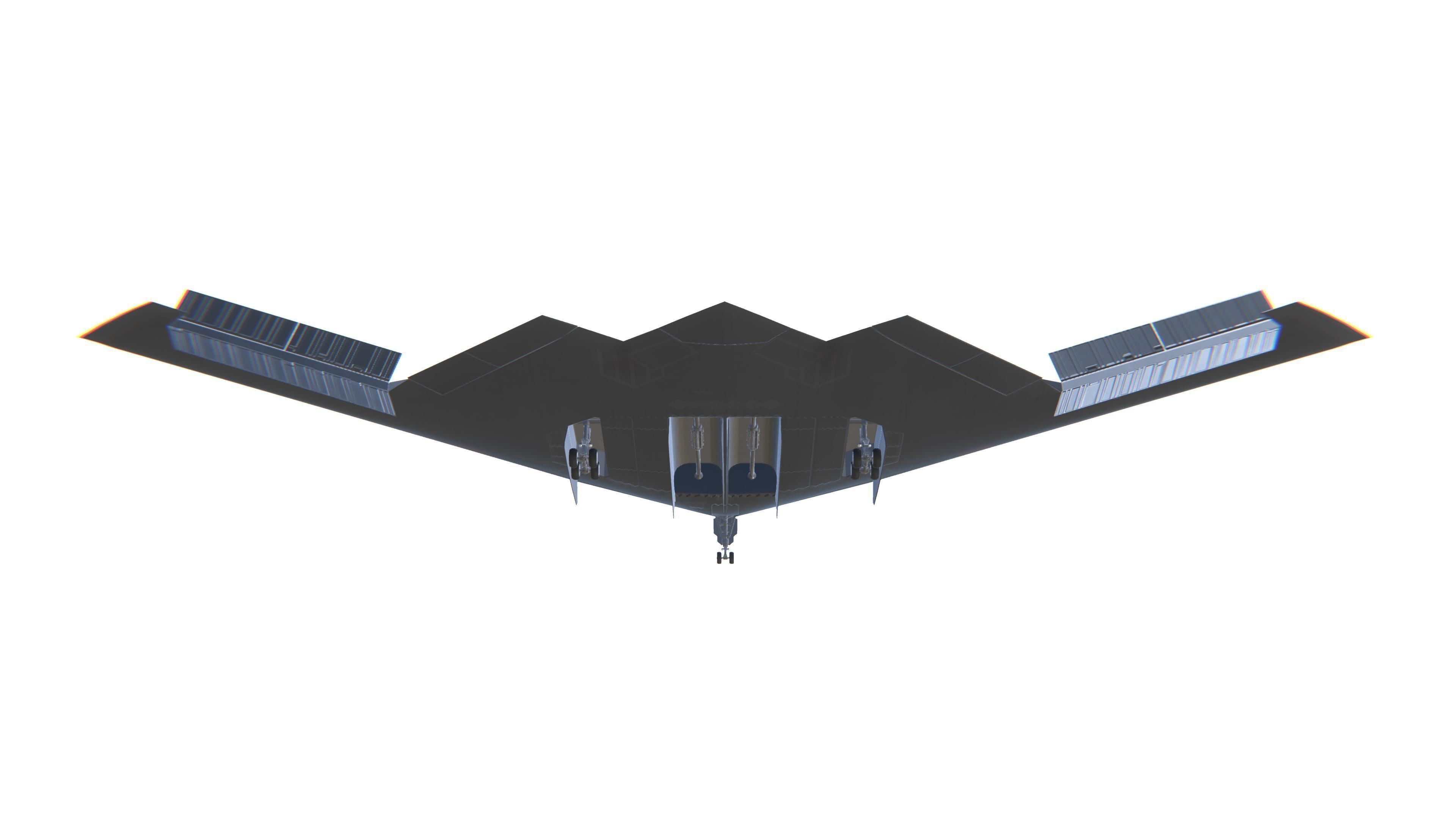 B-2 Spirit Jet Fighter Aircraft Low-poly 3D model_15