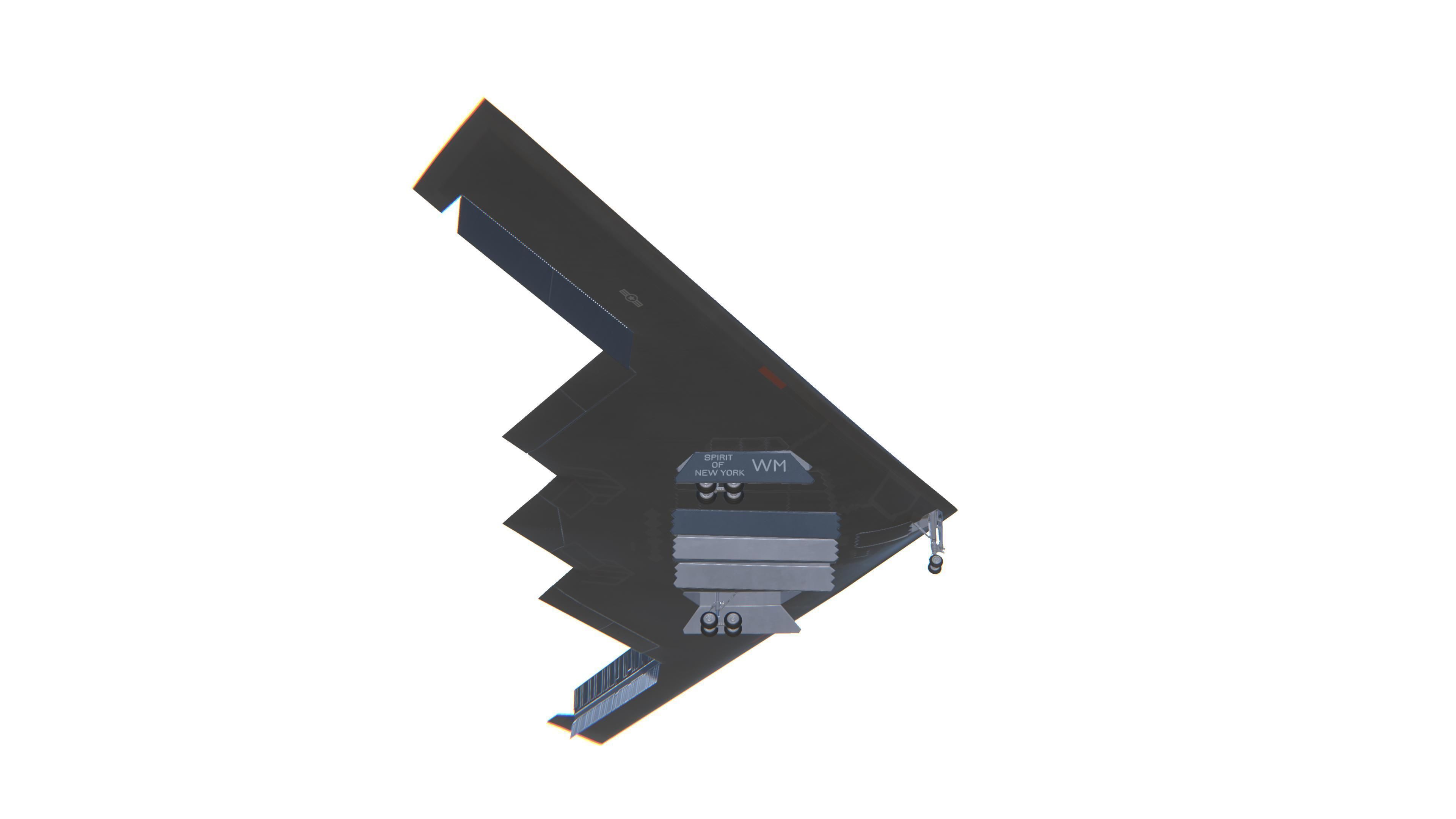 B-2 Spirit Jet Fighter Aircraft Low-poly 3D model_13