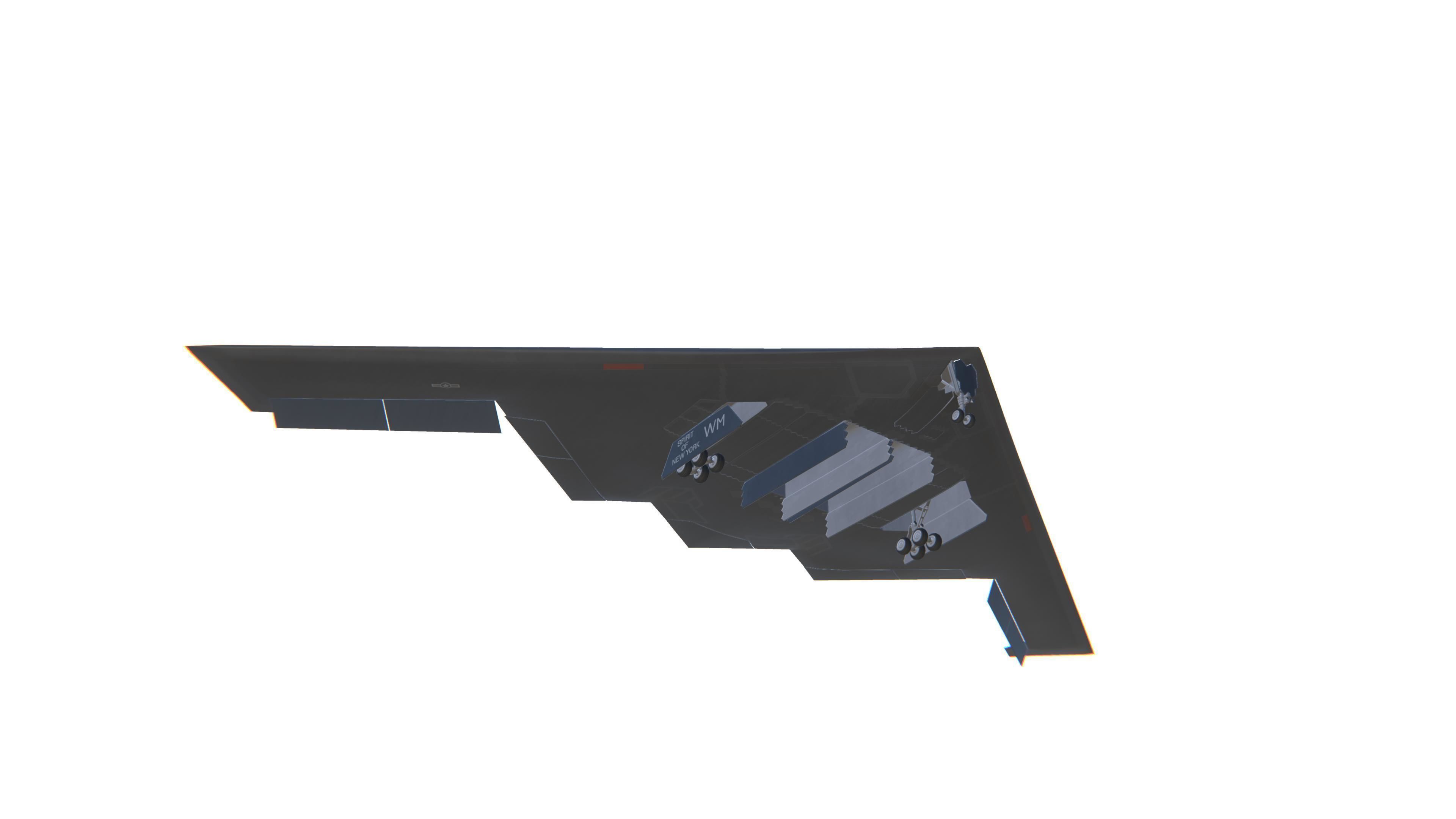 B-2 Spirit Jet Fighter Aircraft Low-poly 3D model_12