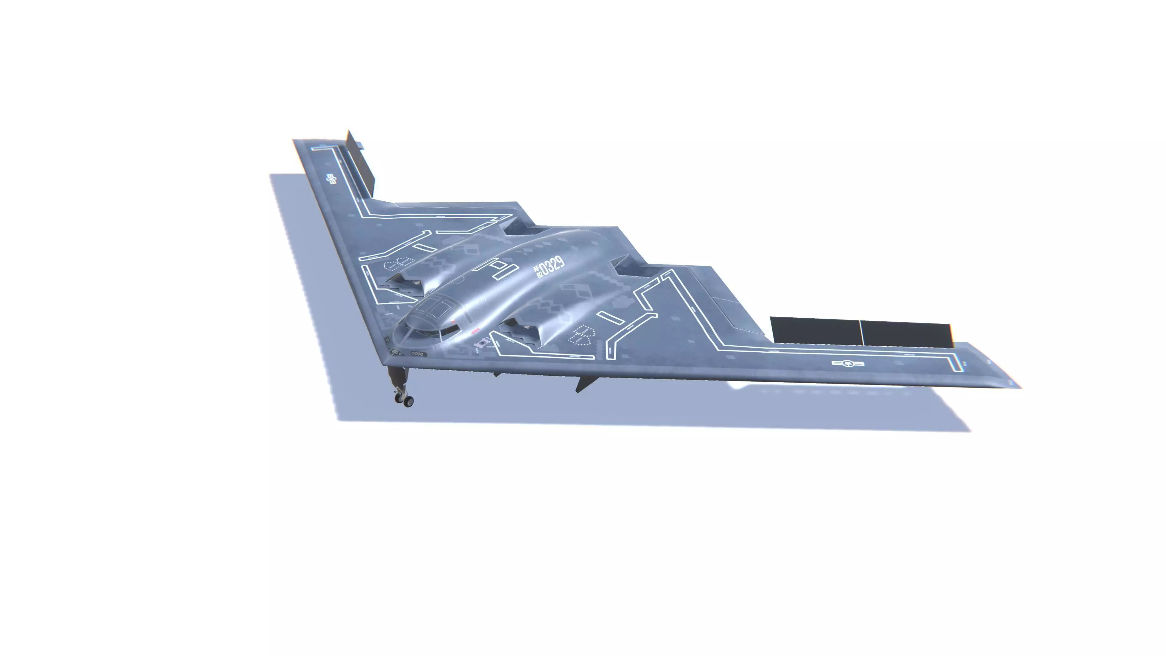 B-2 Spirit Jet Fighter Aircraft Low-poly 3D model_0