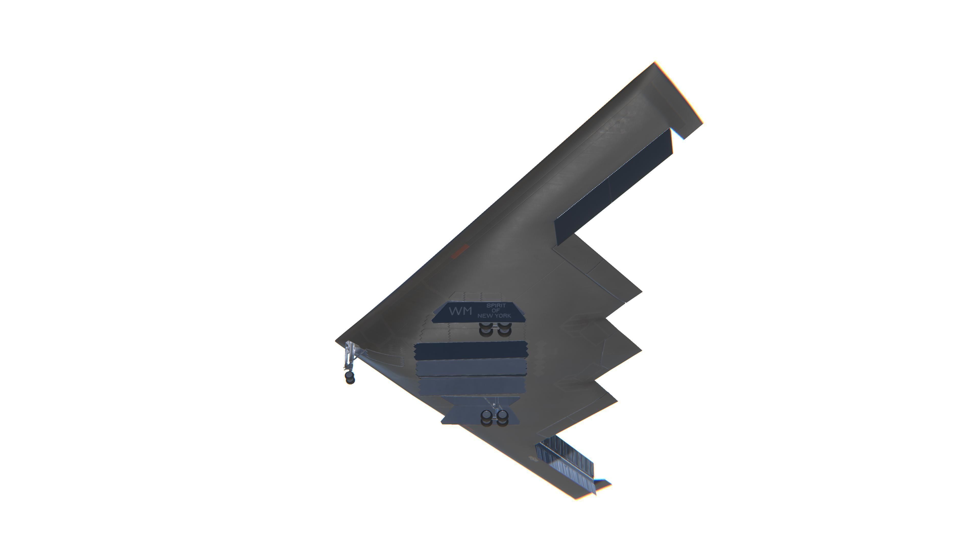 B-2 Spirit Jet Fighter Aircraft Low-poly 3D model_17