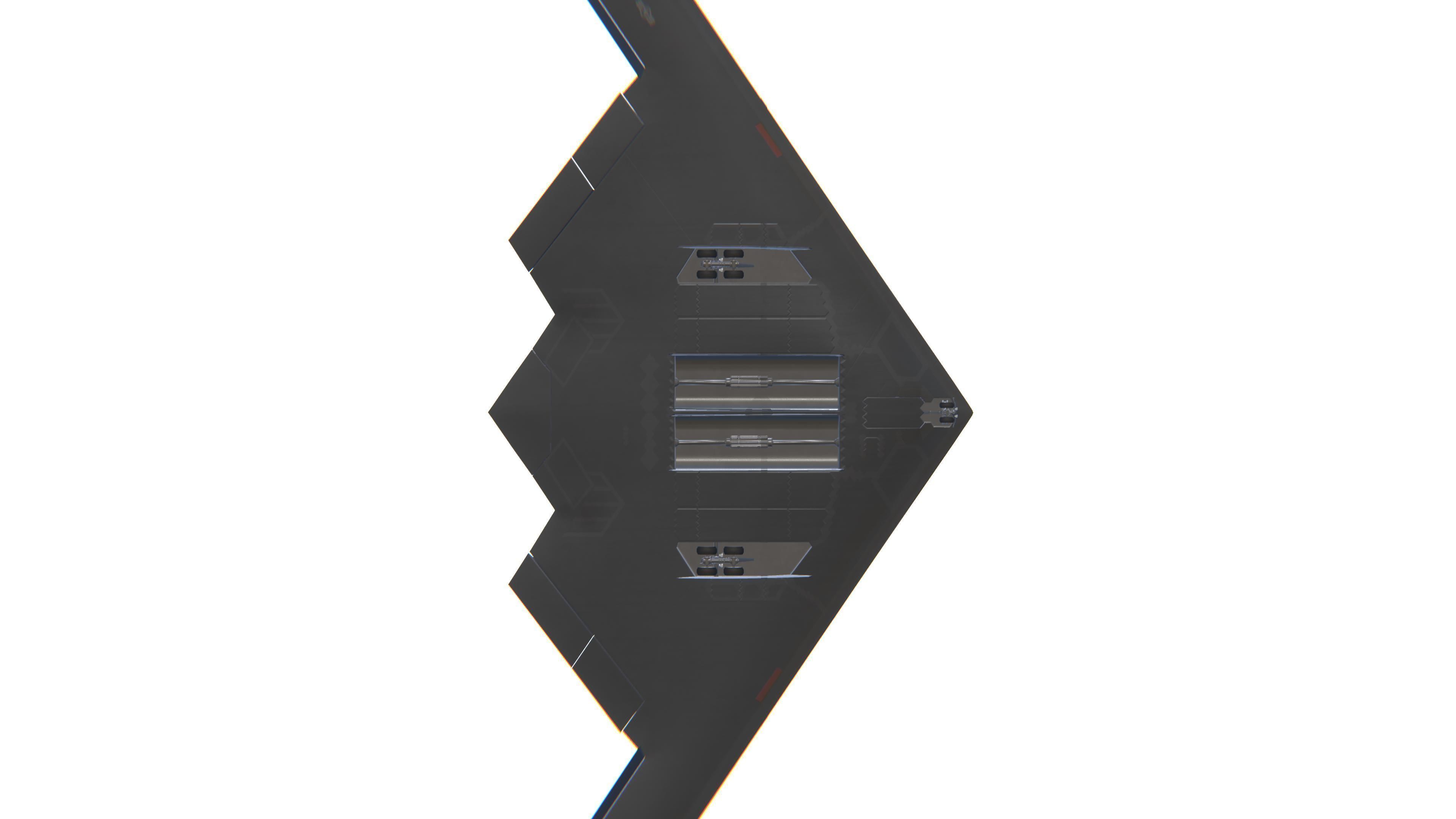 B-2 Spirit Jet Fighter Aircraft Low-poly 3D model_23