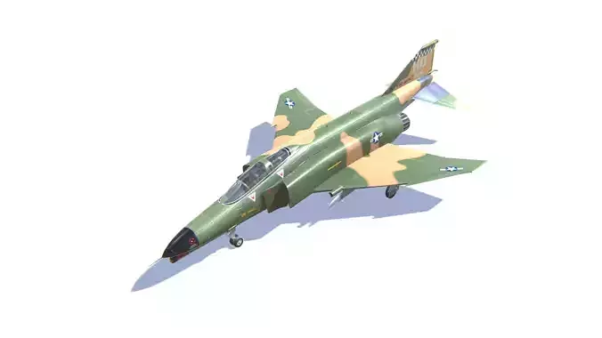F-4 Phantom II Jet Fighter Aircraft Low-poly 3D model