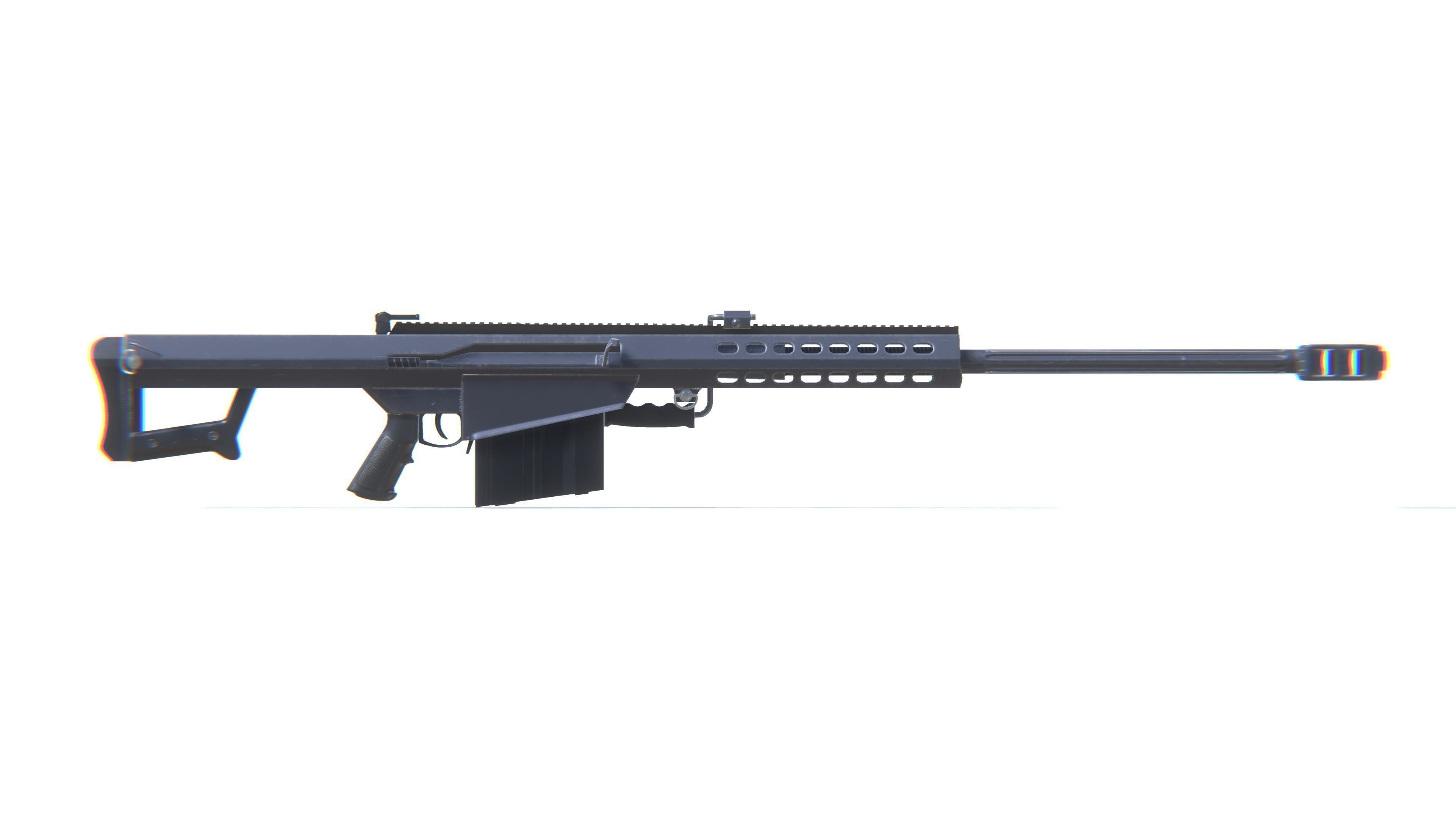 Sniper Rifle M82 Low-poly 3D model_19
