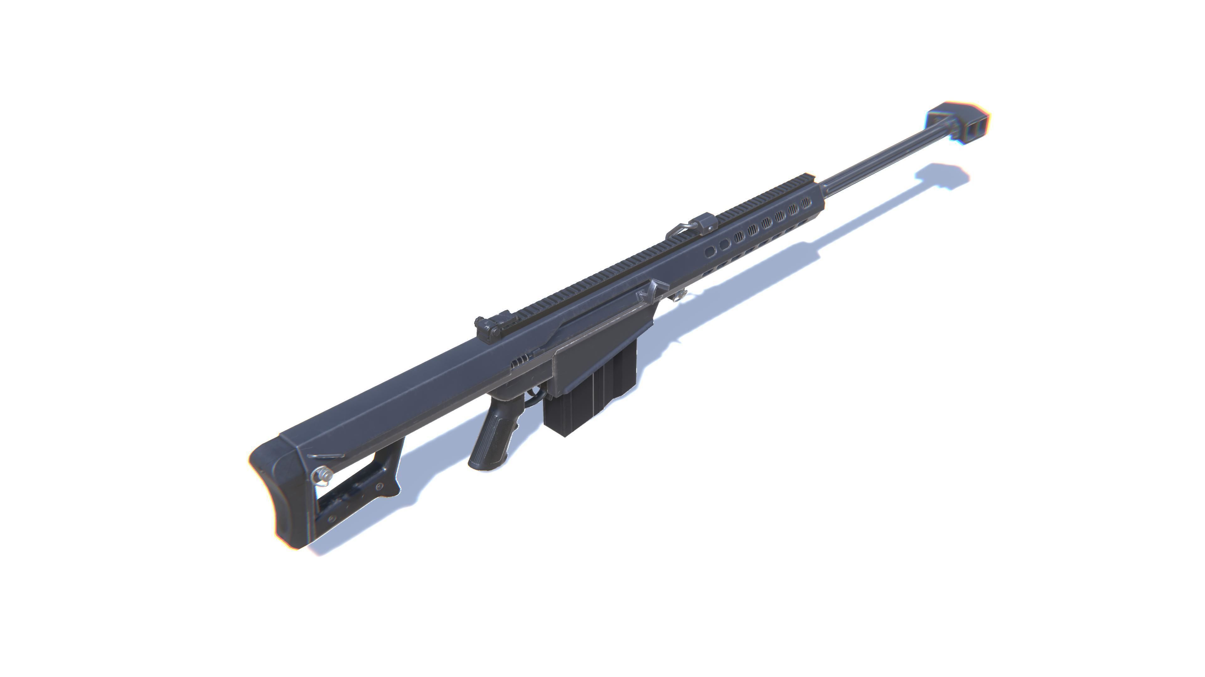 Sniper Rifle M82 Low-poly 3D model_3