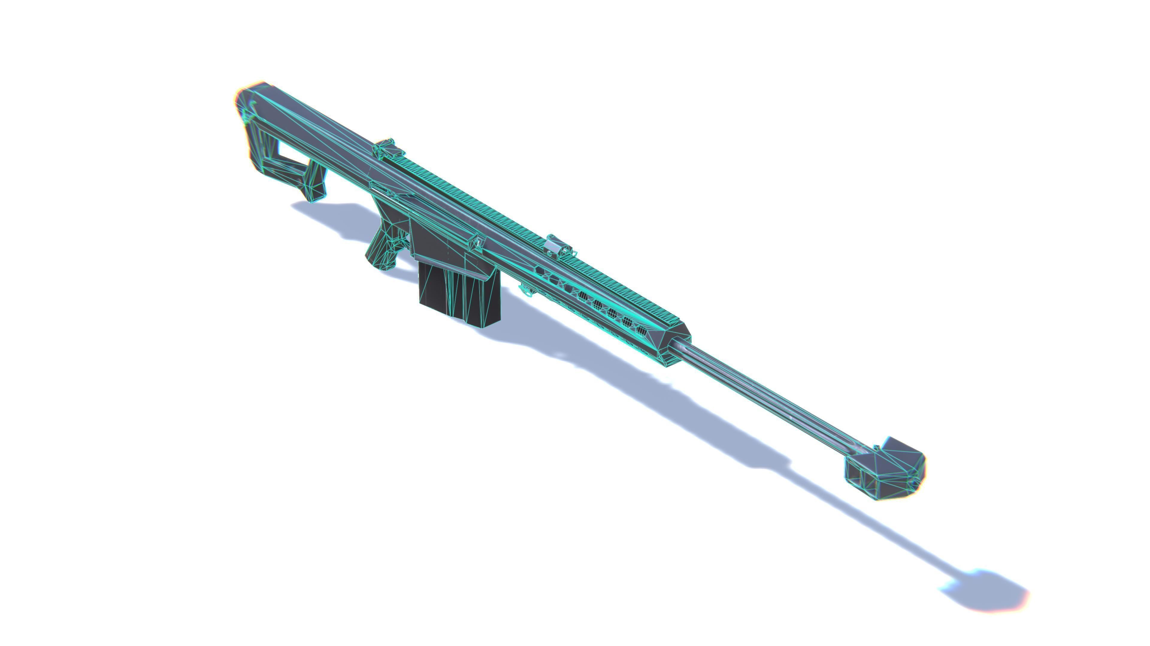 Sniper Rifle M82 Low-poly 3D model_27