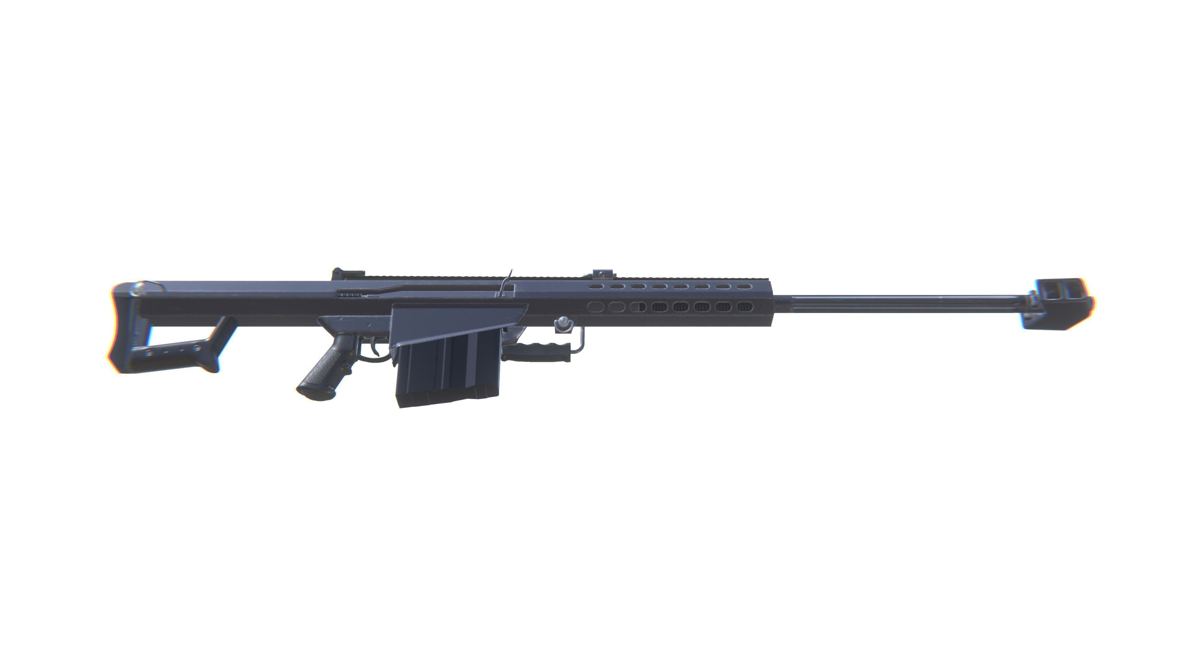 Sniper Rifle M82 Low-poly 3D model_11