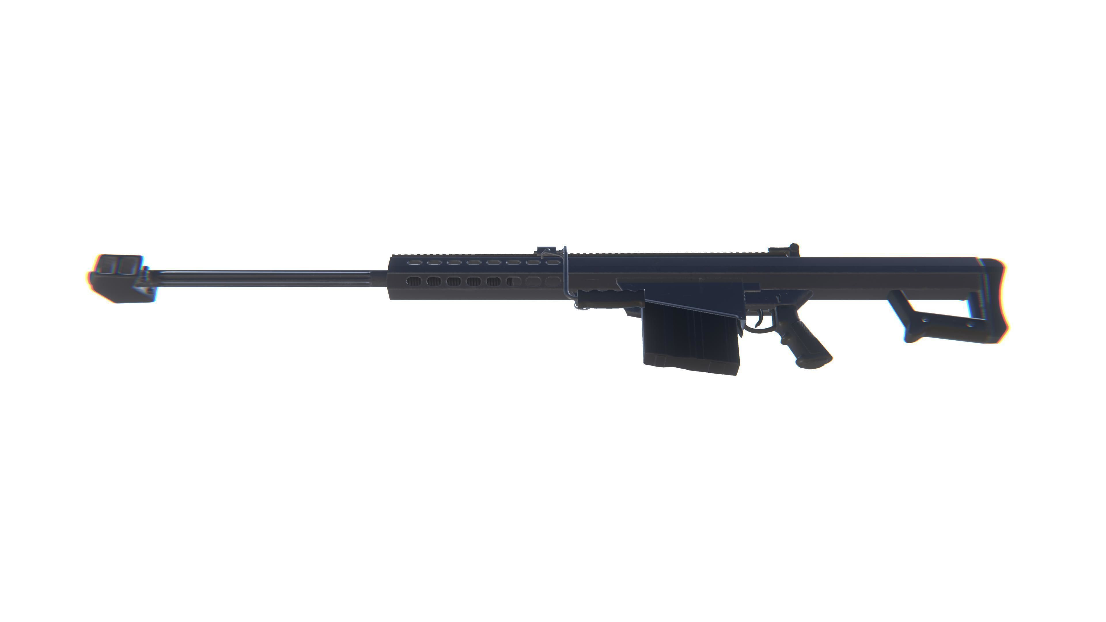 Sniper Rifle M82 Low-poly 3D model_15