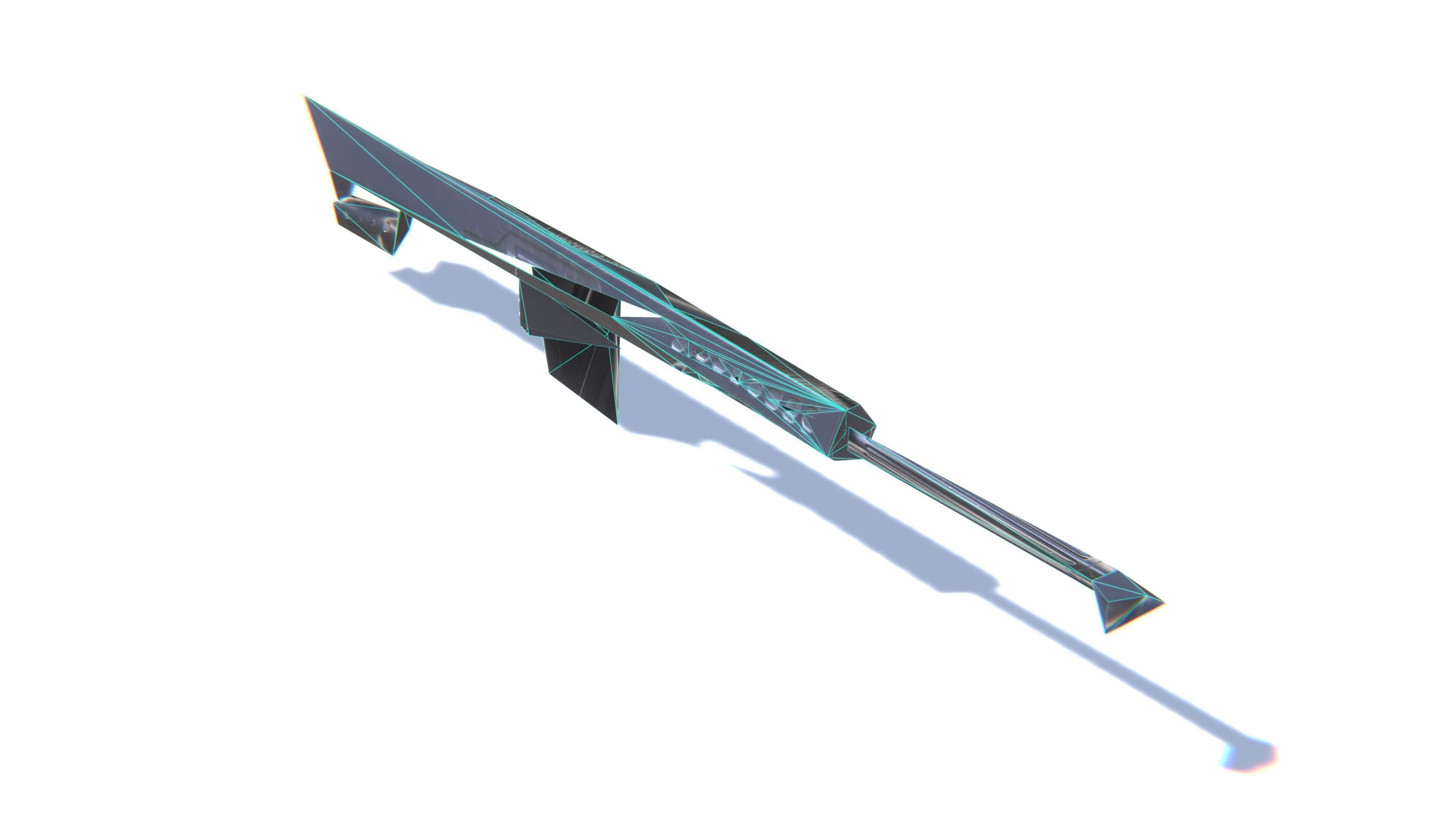 Sniper Rifle M82 Low-poly 3D model_29