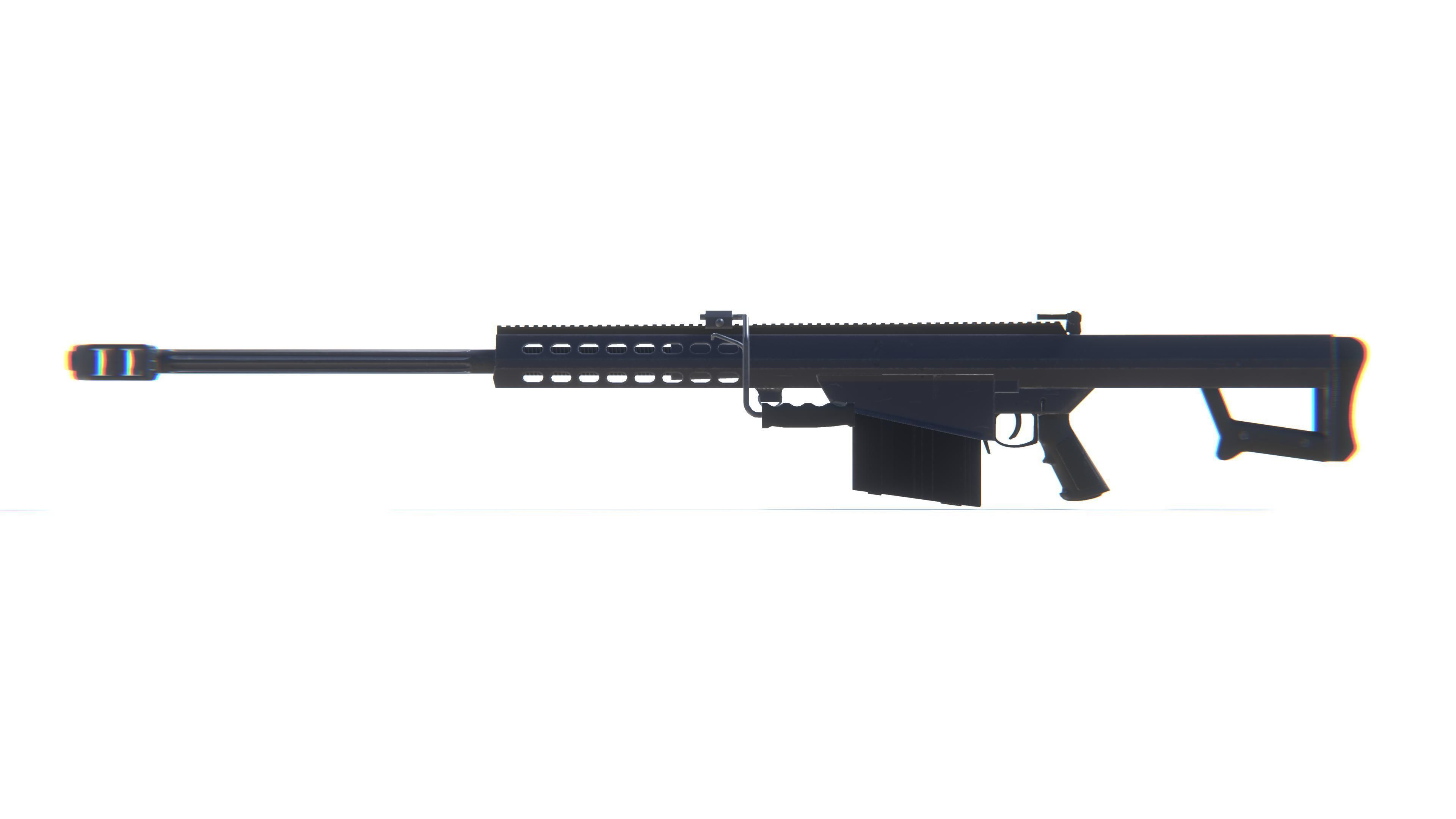 Sniper Rifle M82 Low-poly 3D model_21