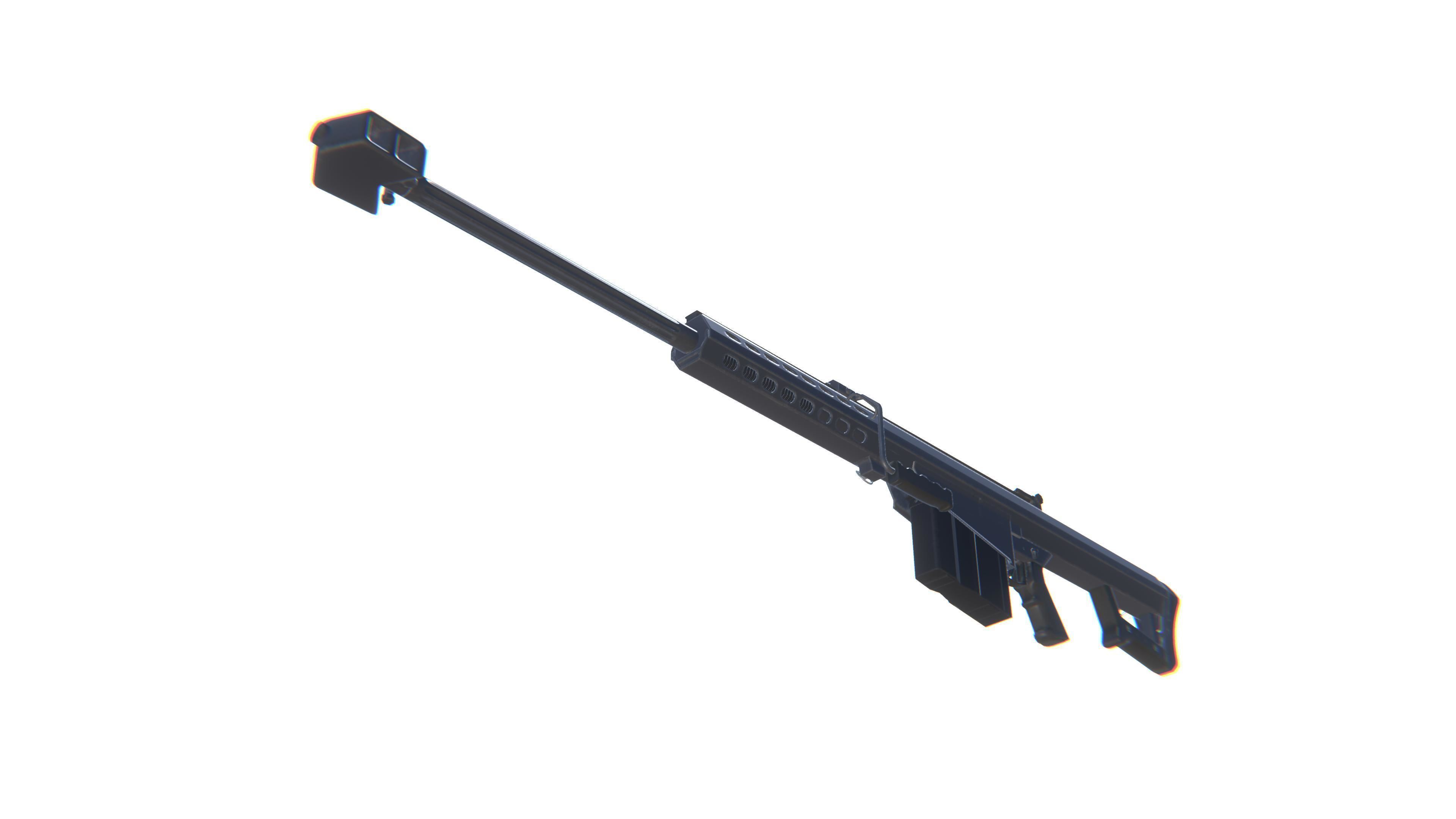 Sniper Rifle M82 Low-poly 3D model_16