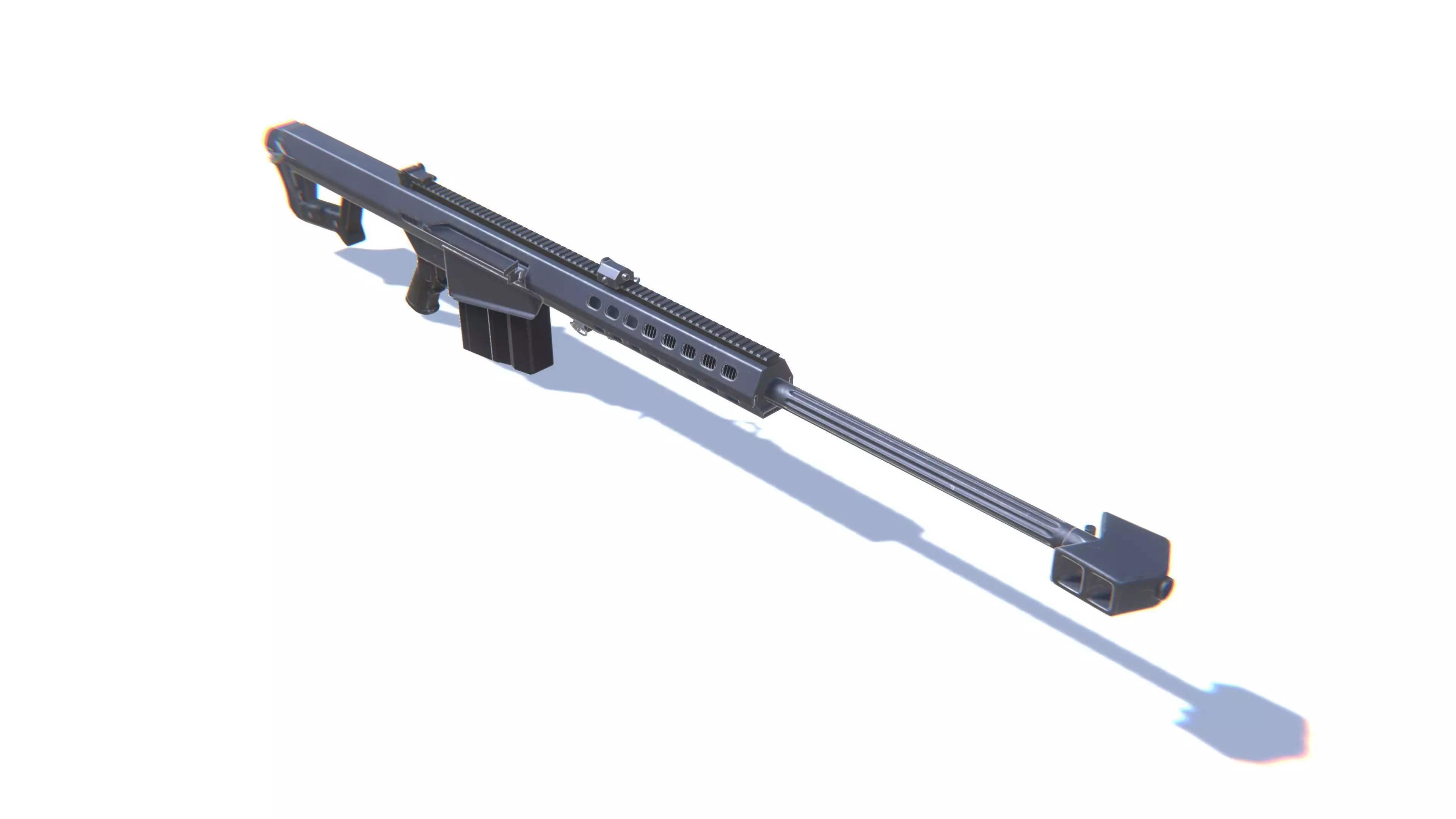 Sniper Rifle M82 Low-poly 3D model_0