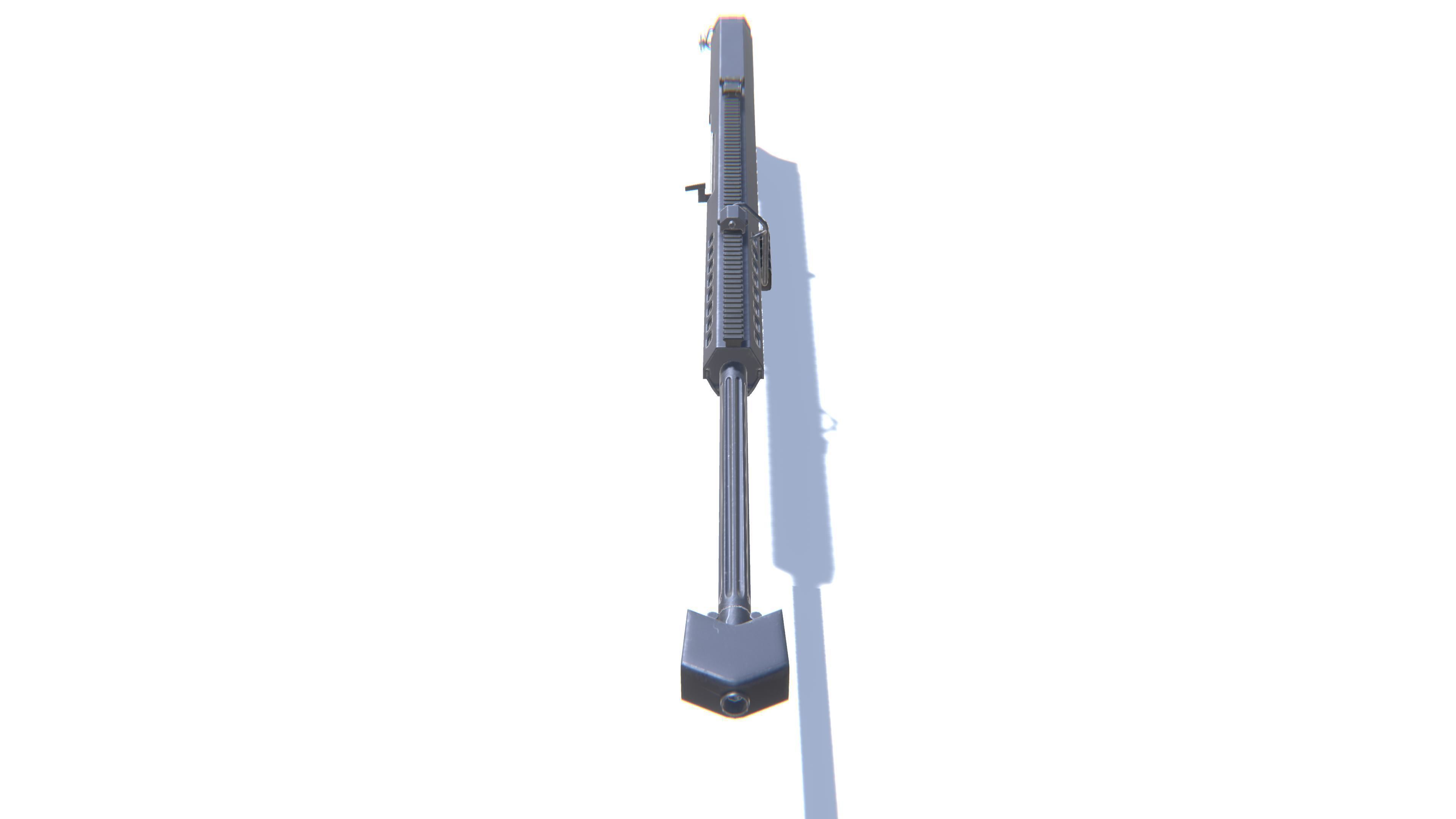 Sniper Rifle M82 Low-poly 3D model_8