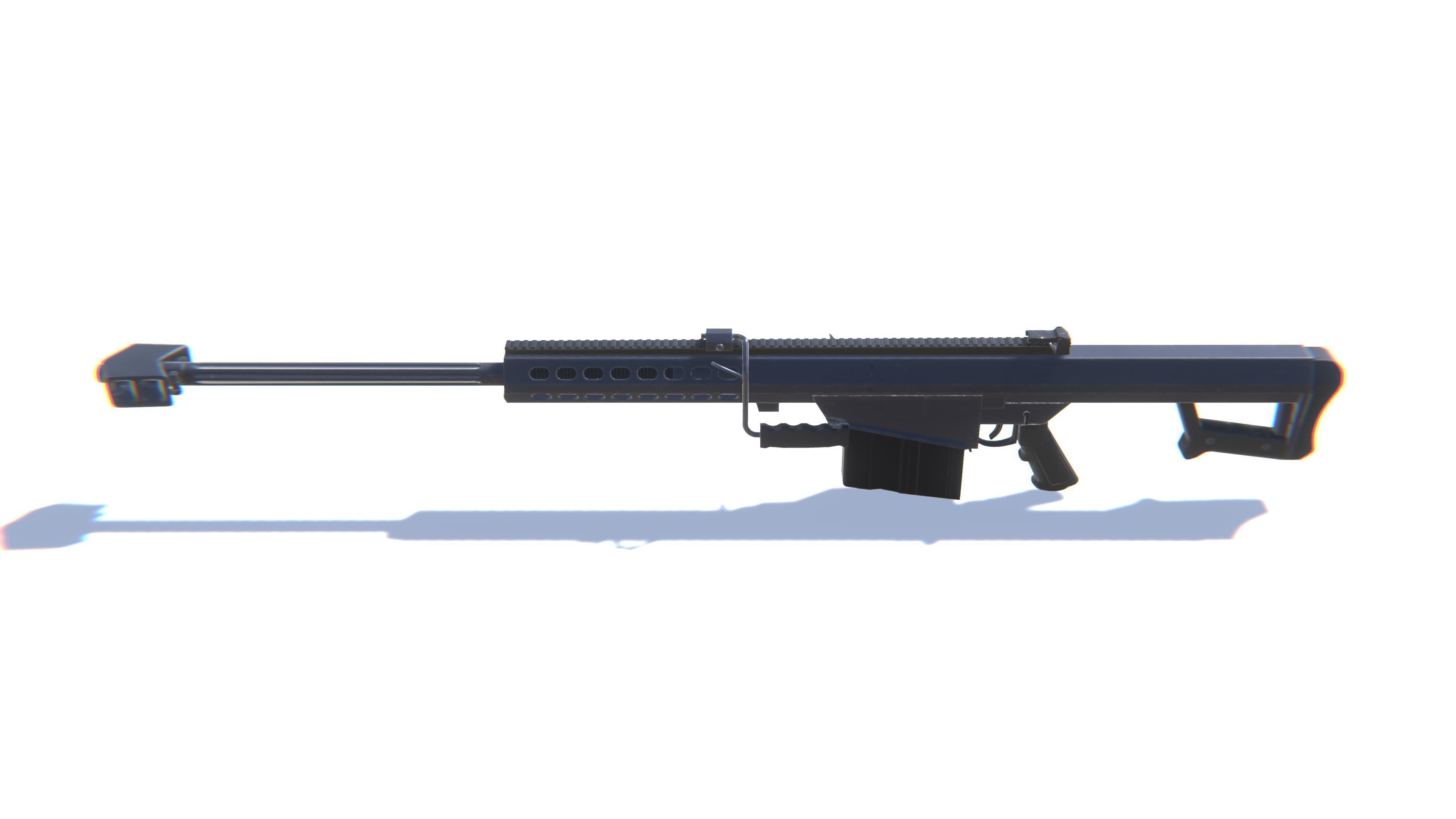 Sniper Rifle M82 Low-poly 3D model_6