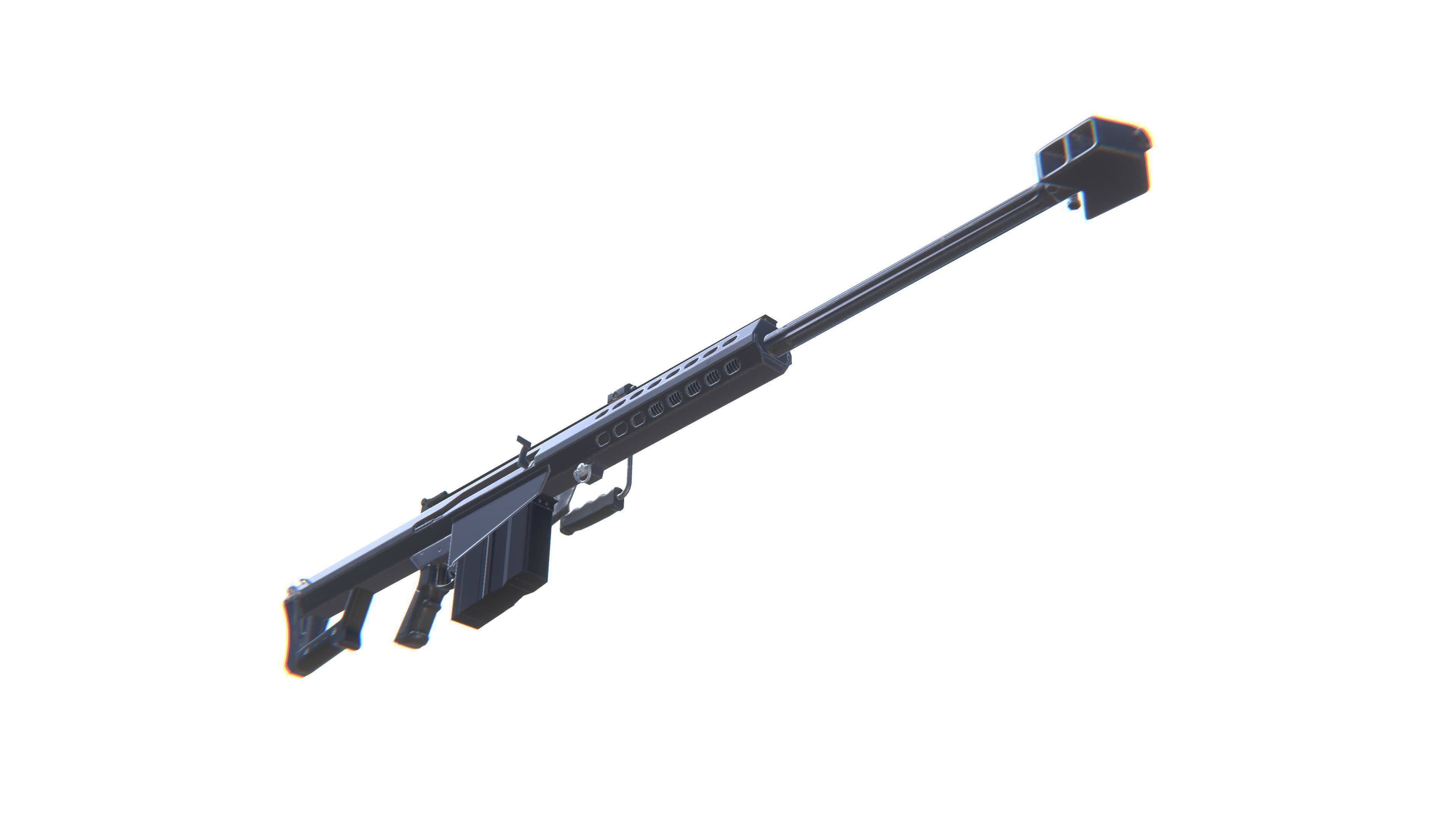Sniper Rifle M82 Low-poly 3D model_10