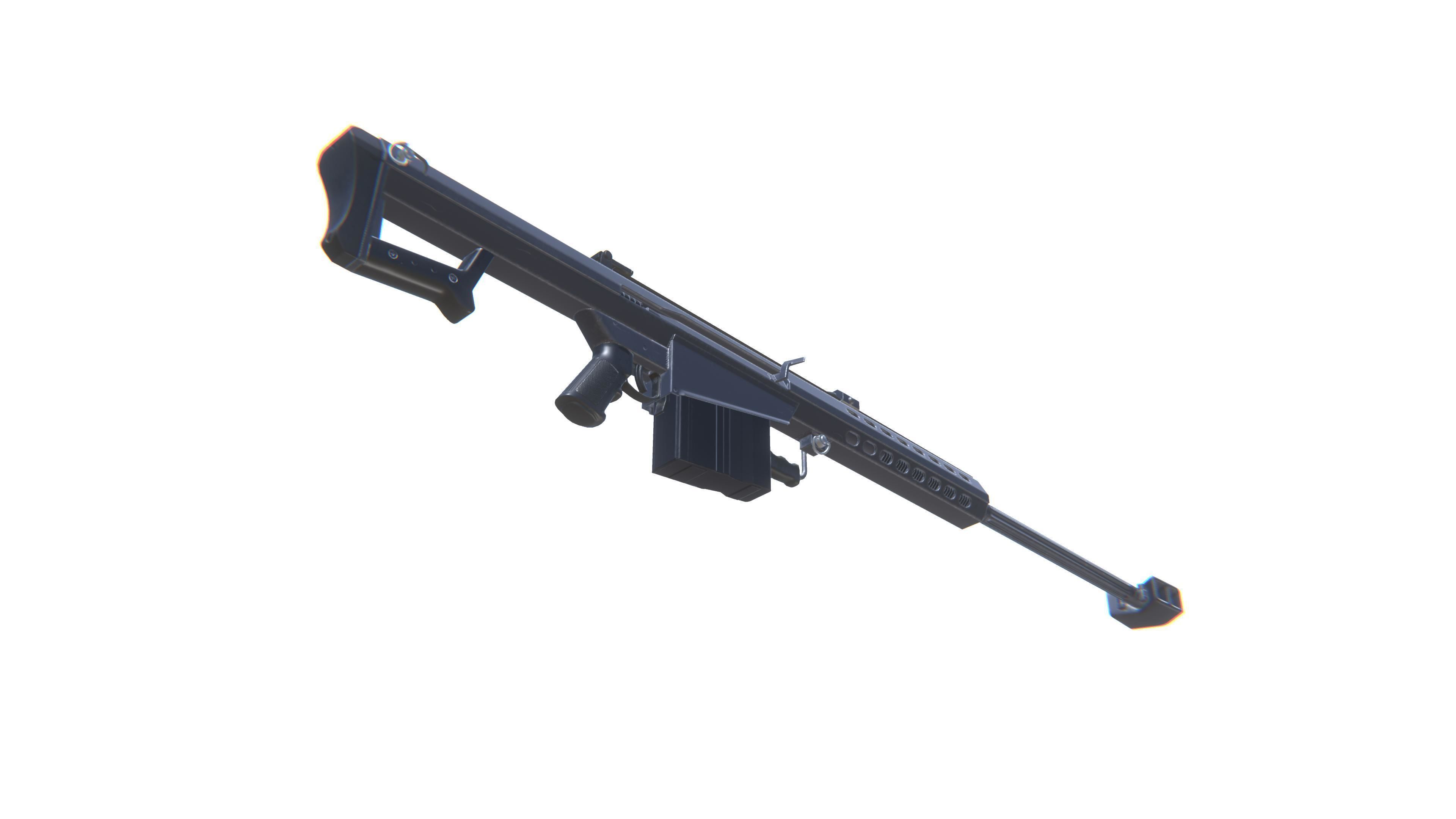 Sniper Rifle M82 Low-poly 3D model_12