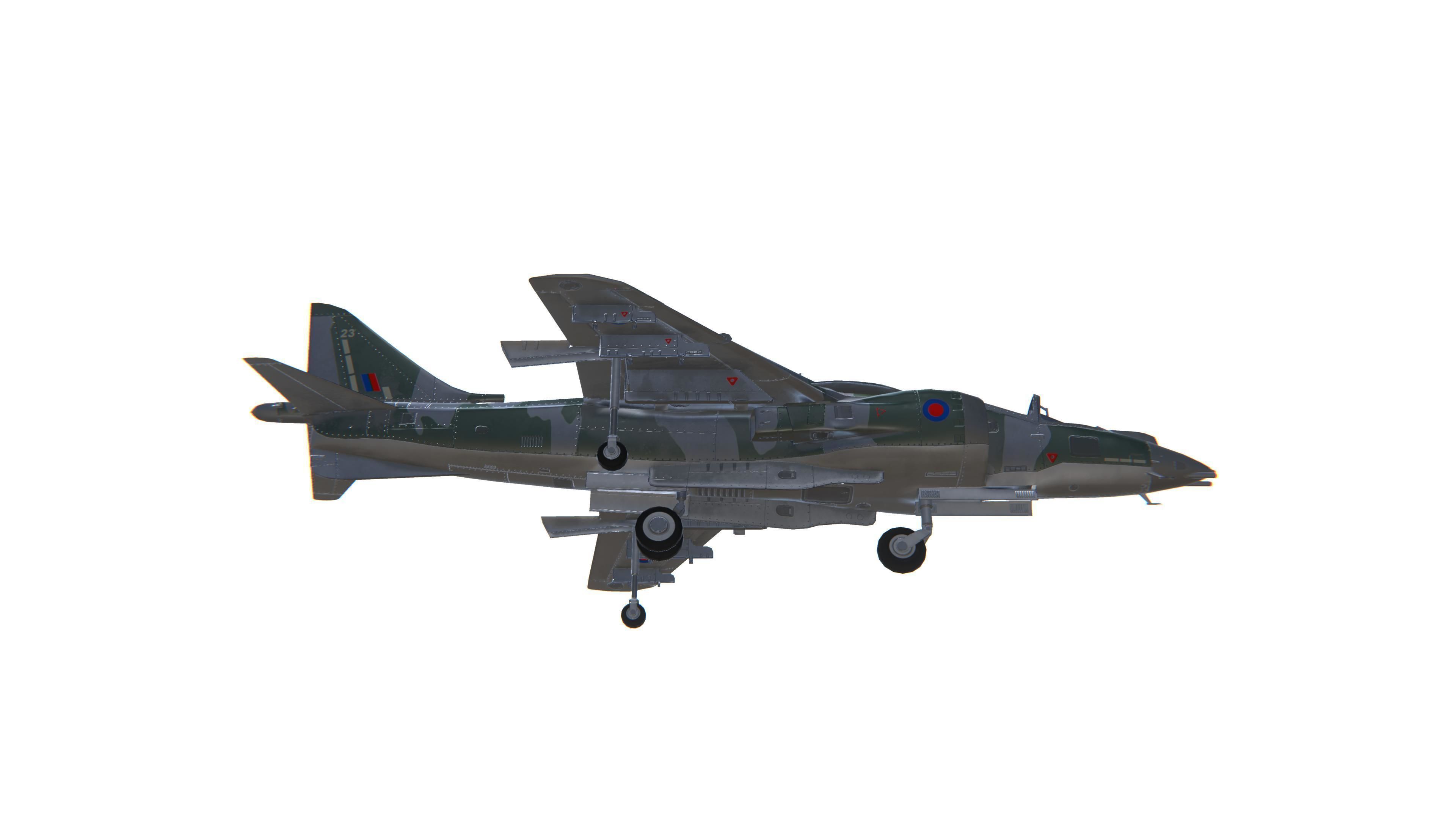 Harrier II Jet Fighter Aircraft Low-poly 3D model_13