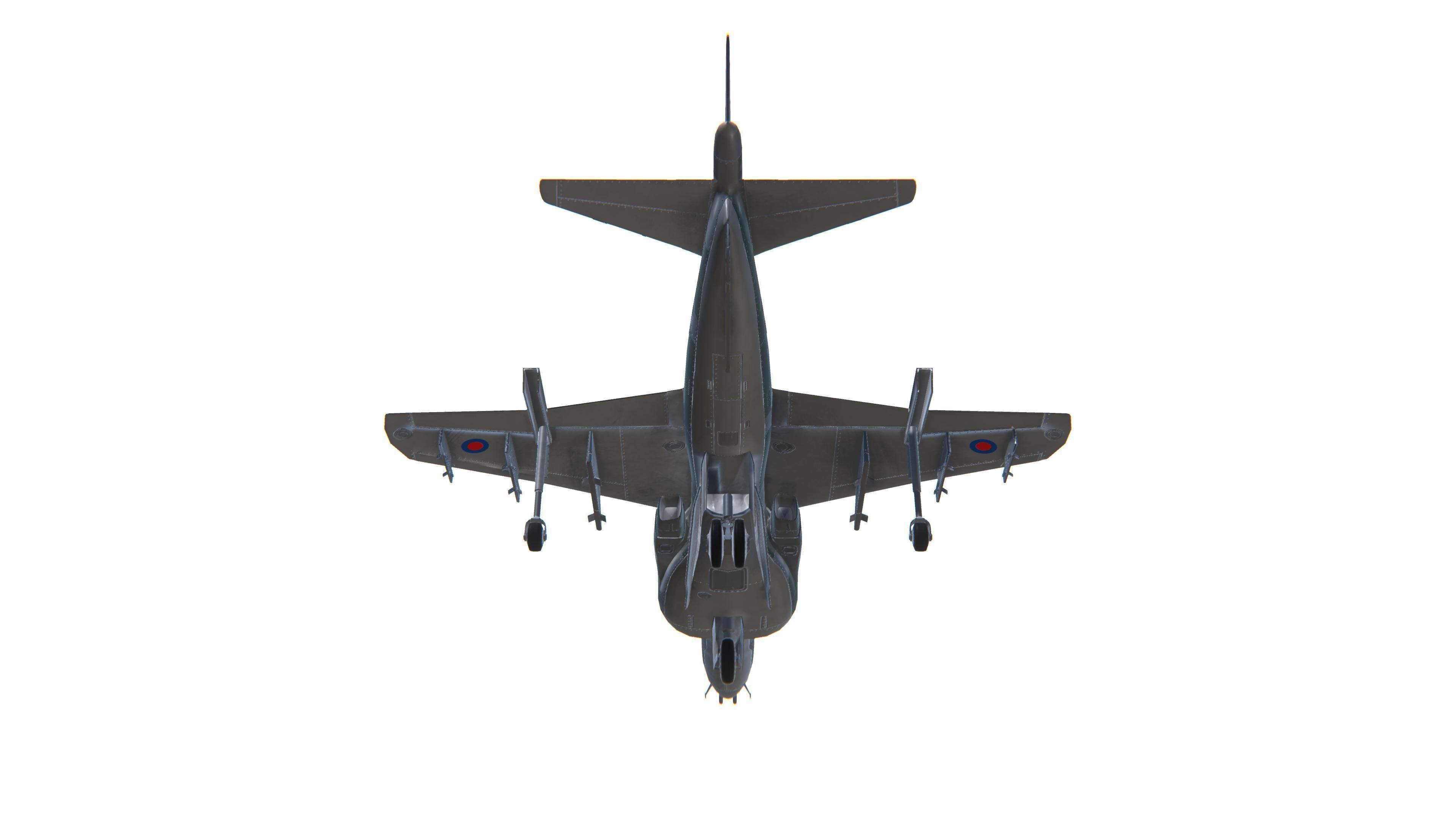 Harrier II Jet Fighter Aircraft Low-poly 3D model_15