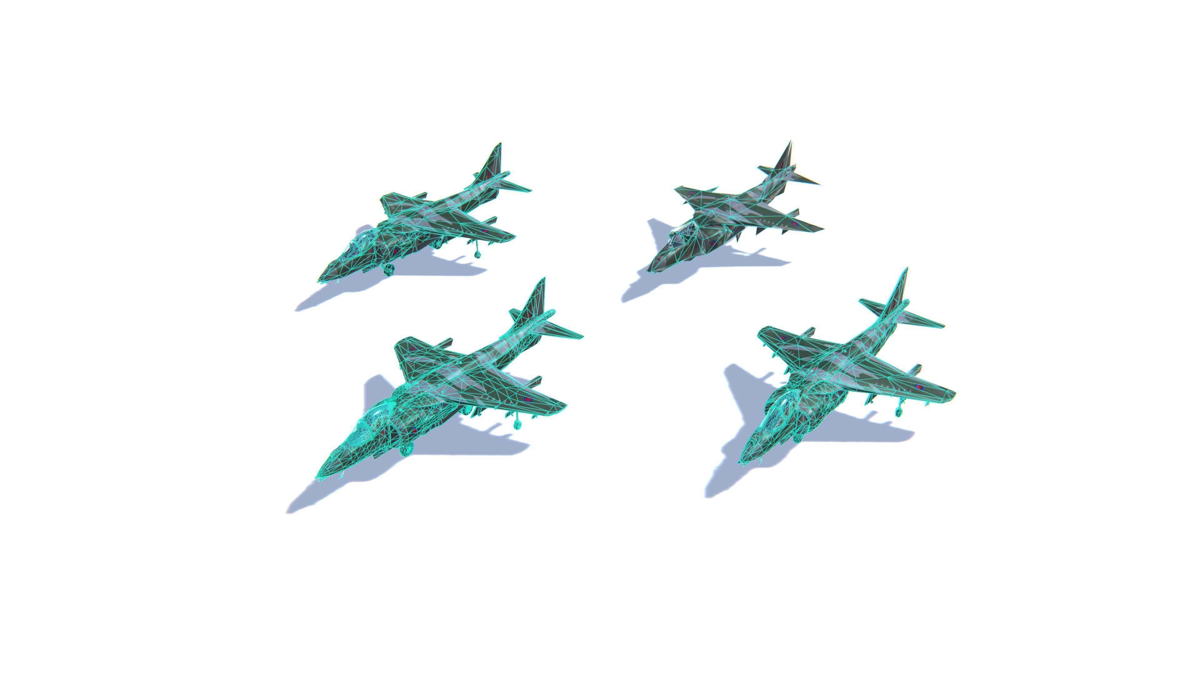 Harrier II Jet Fighter Aircraft Low-poly 3D model_25