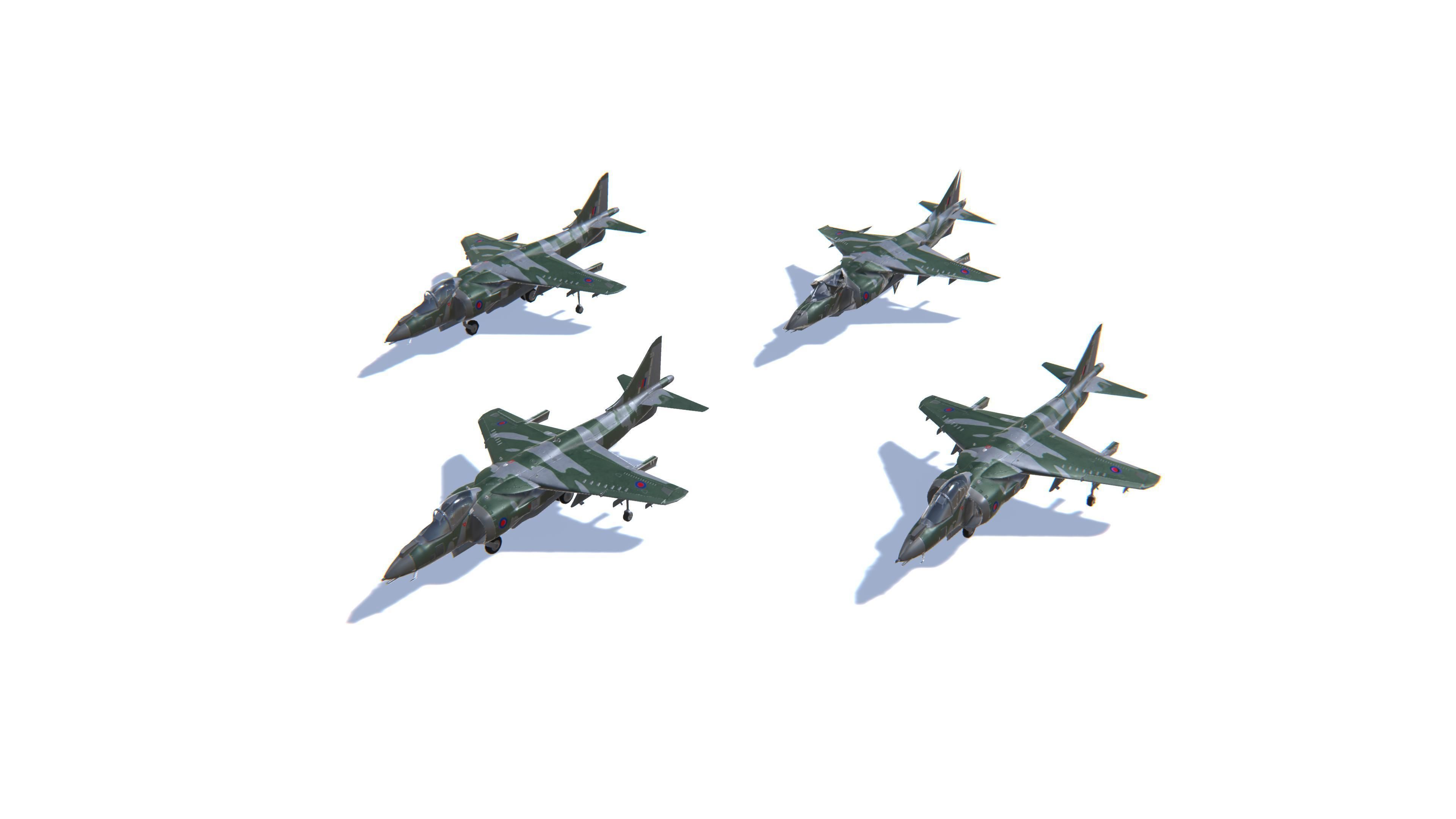 Harrier II Jet Fighter Aircraft Low-poly 3D model_24