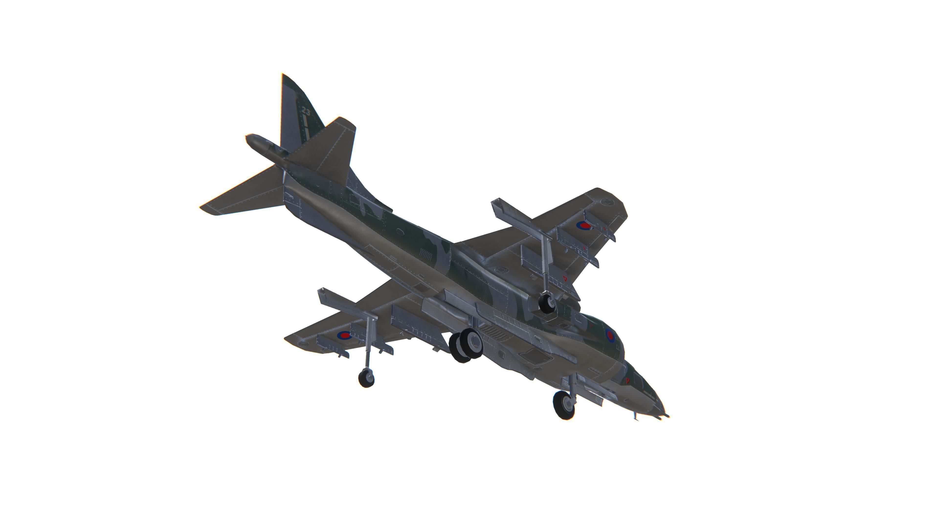 Harrier II Jet Fighter Aircraft Low-poly 3D model_14