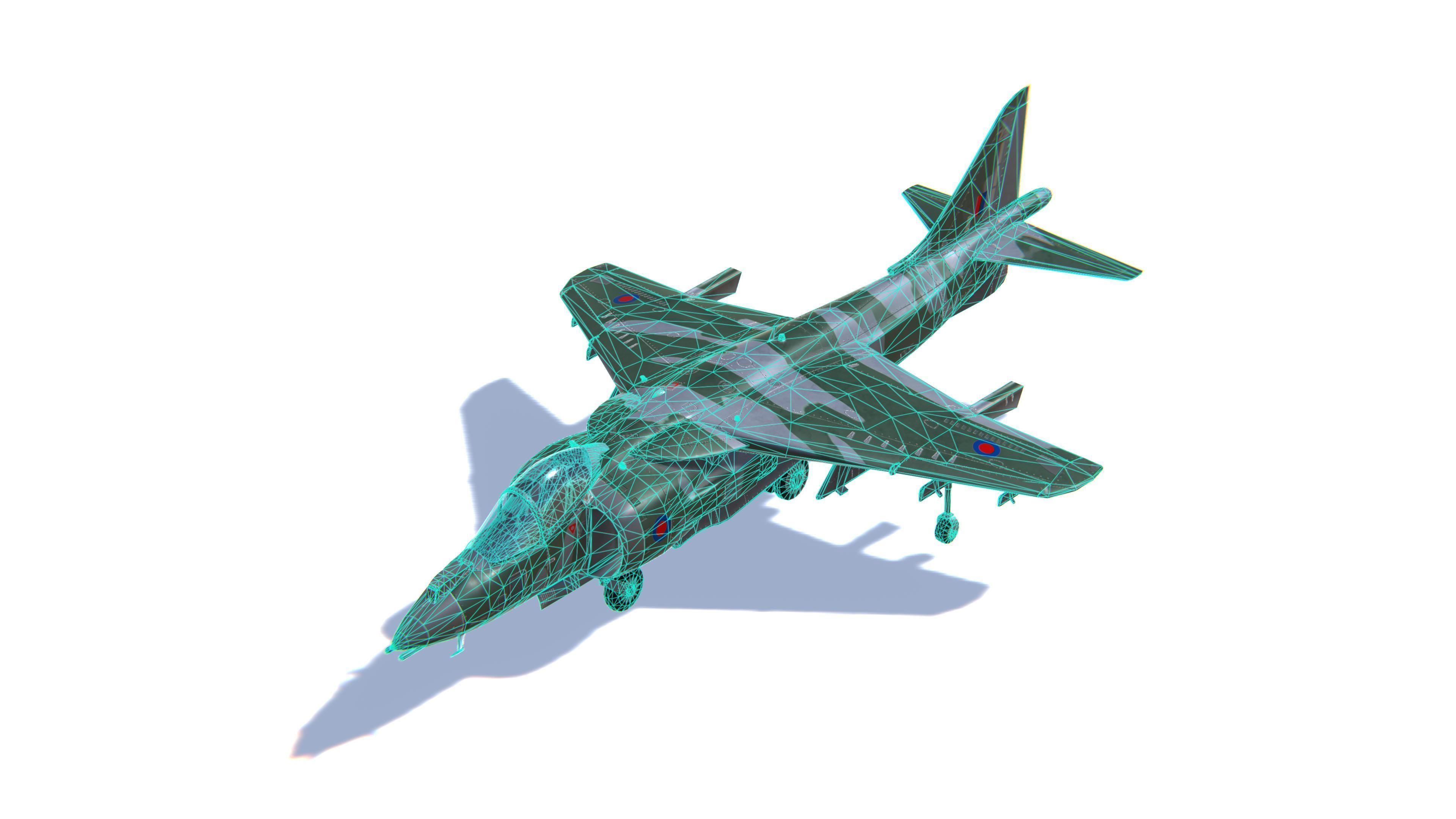 Harrier II Jet Fighter Aircraft Low-poly 3D model_26