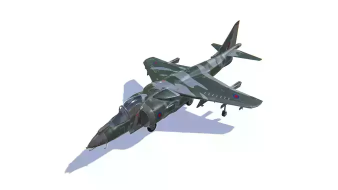 Harrier II Jet Fighter Aircraft Low-poly 3D model