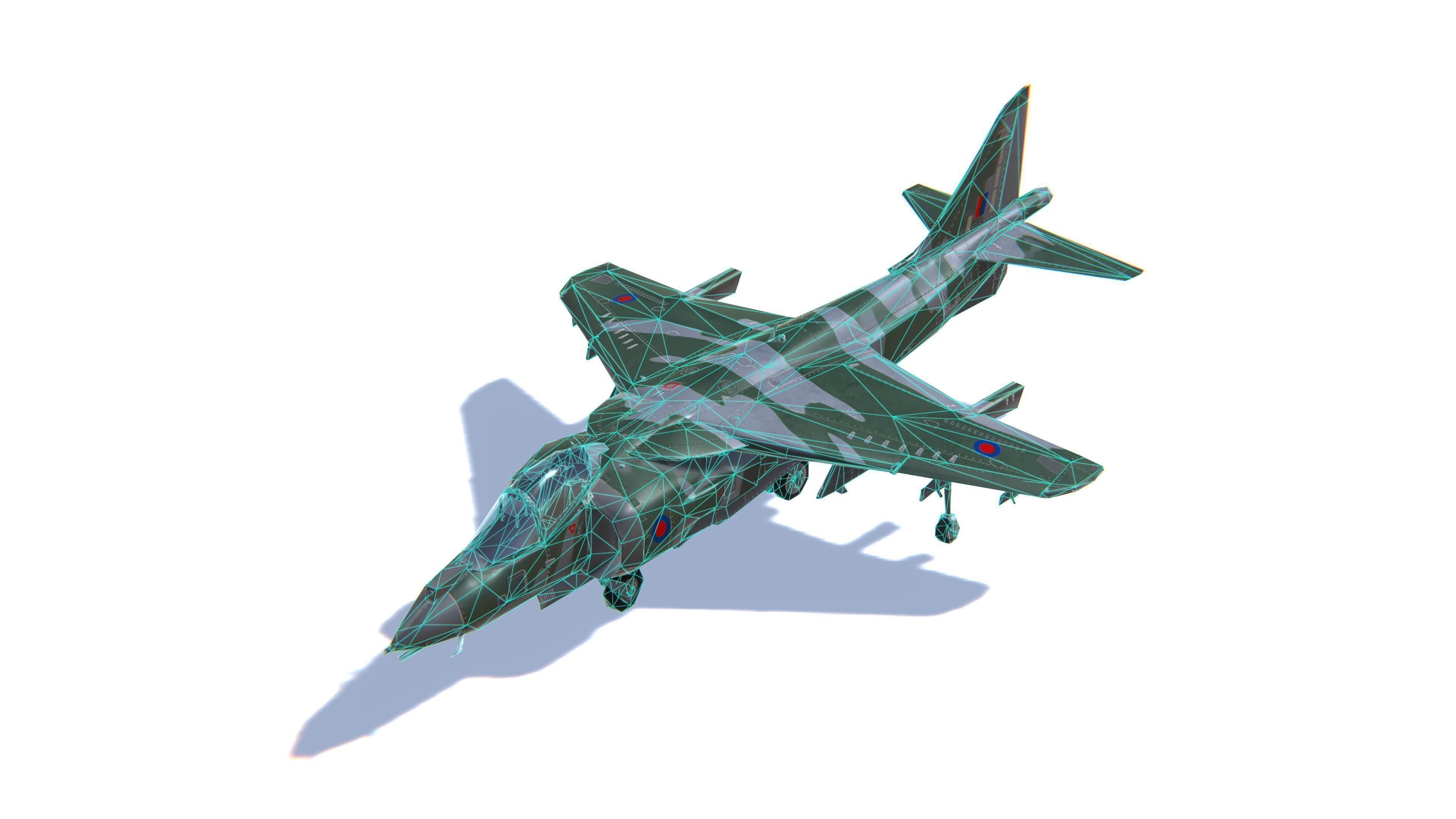 Harrier II Jet Fighter Aircraft Low-poly 3D model_28