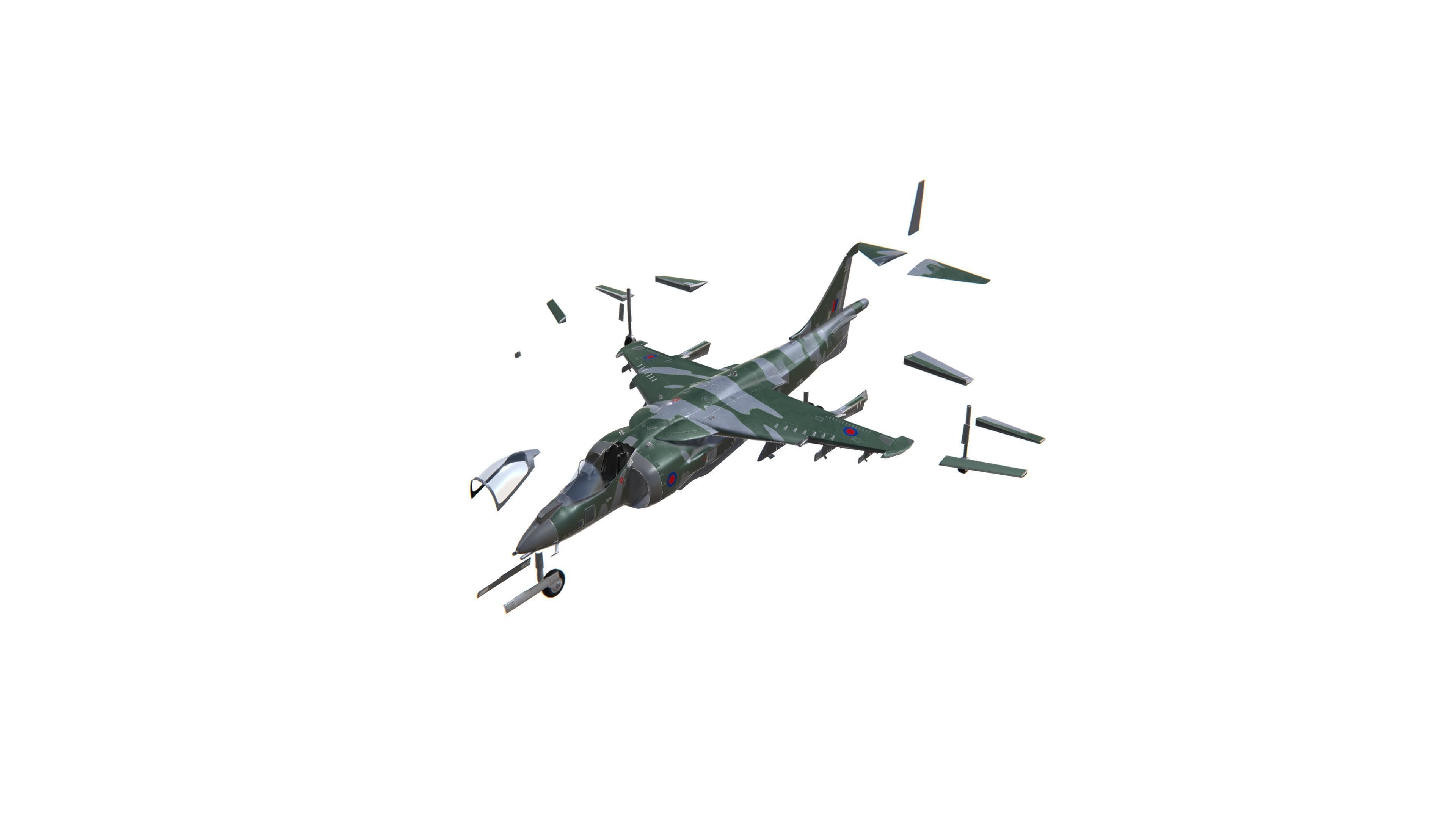 Harrier II Jet Fighter Aircraft Low-poly 3D model_9