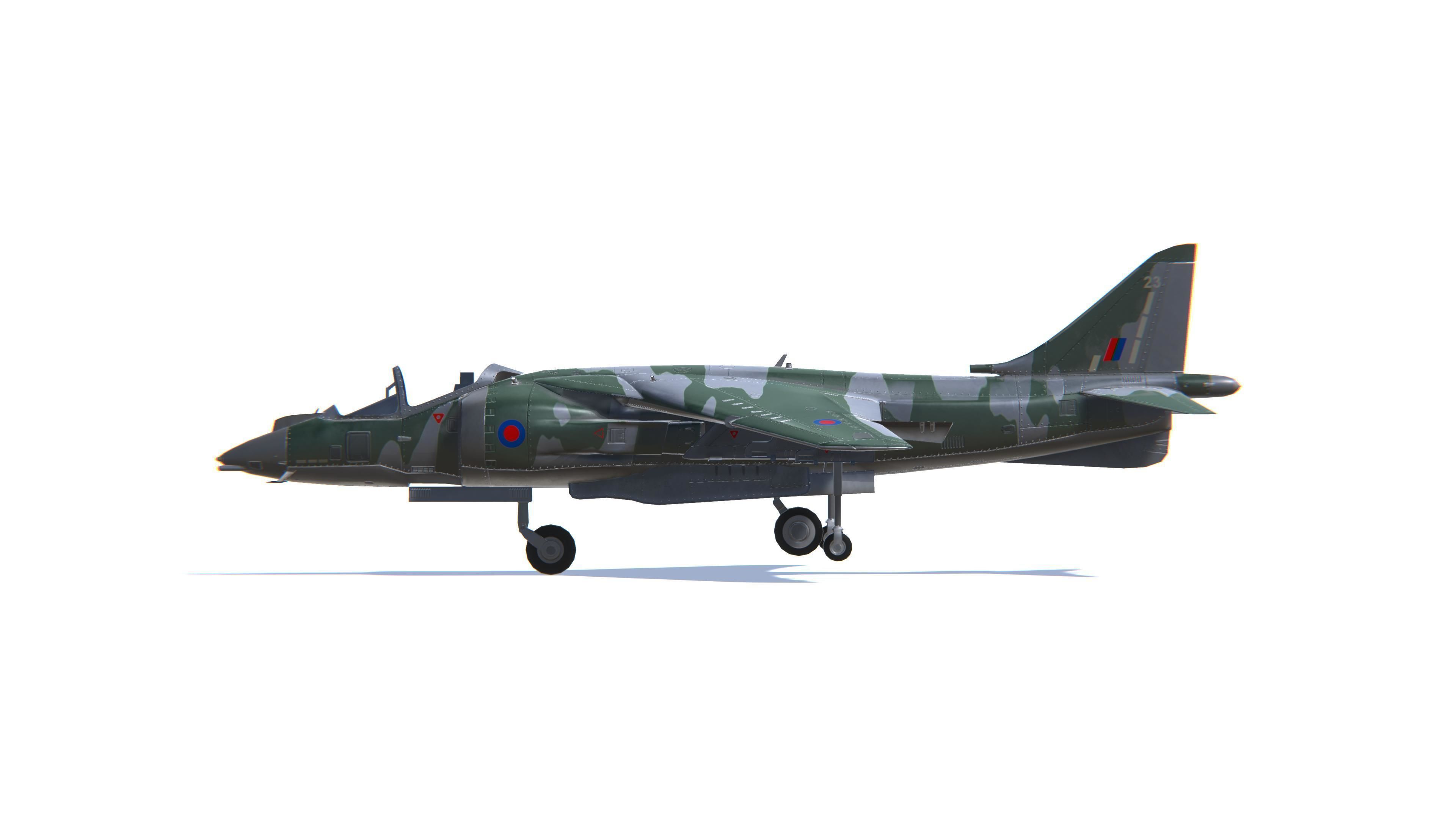 Harrier II Jet Fighter Aircraft Low-poly 3D model_21