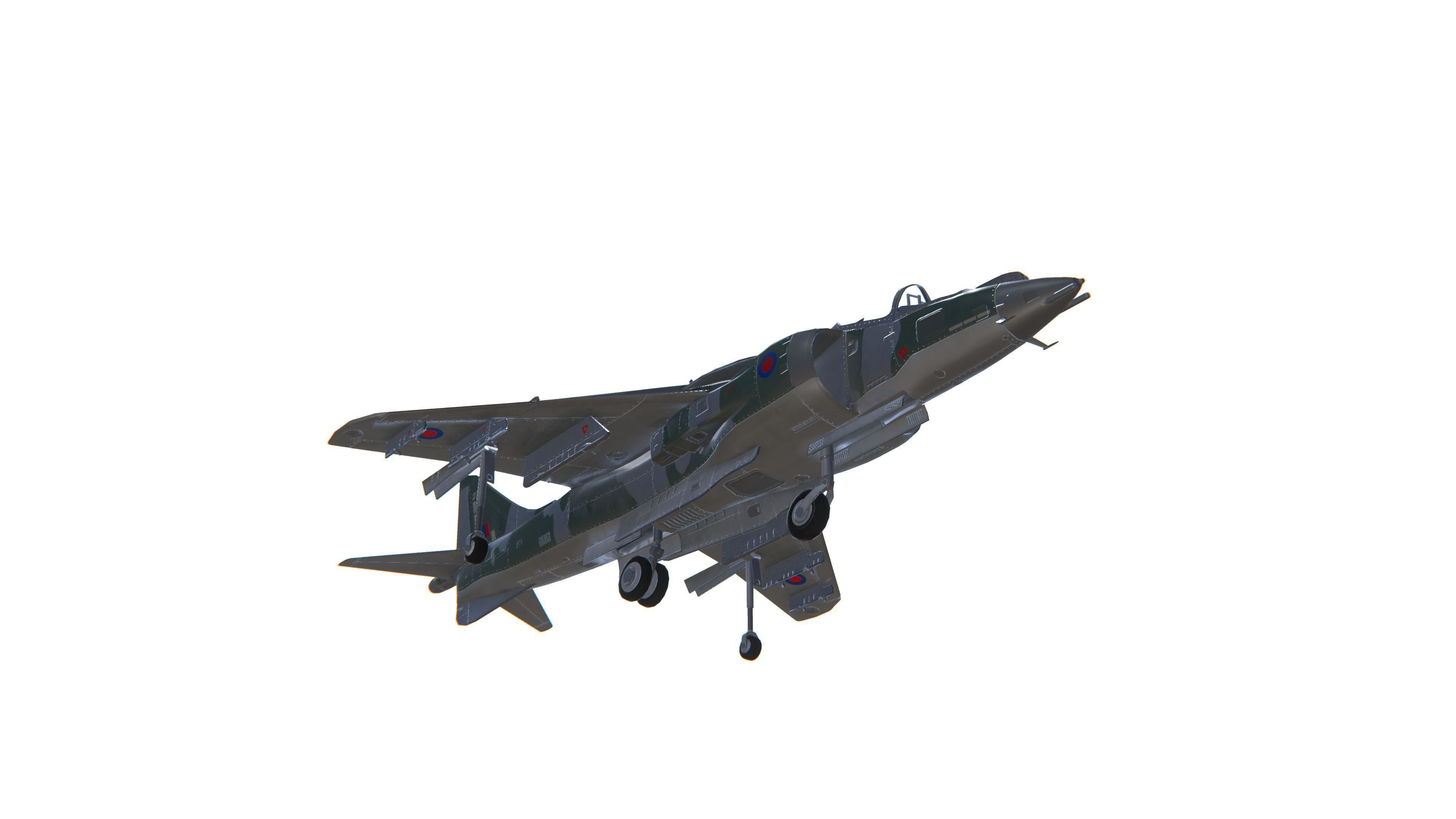 Harrier II Jet Fighter Aircraft Low-poly 3D model_12