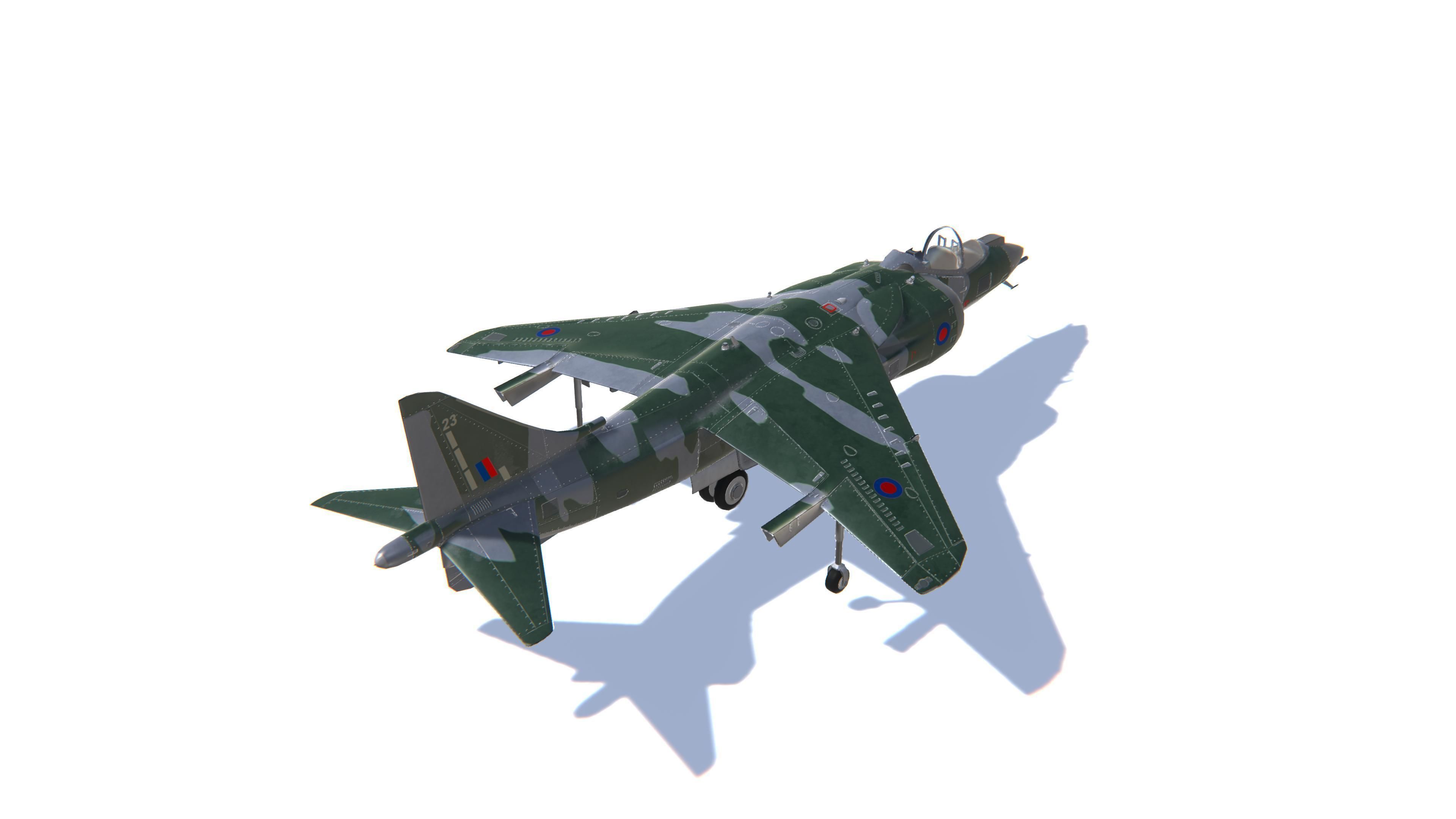 Harrier II Jet Fighter Aircraft Low-poly 3D model_5