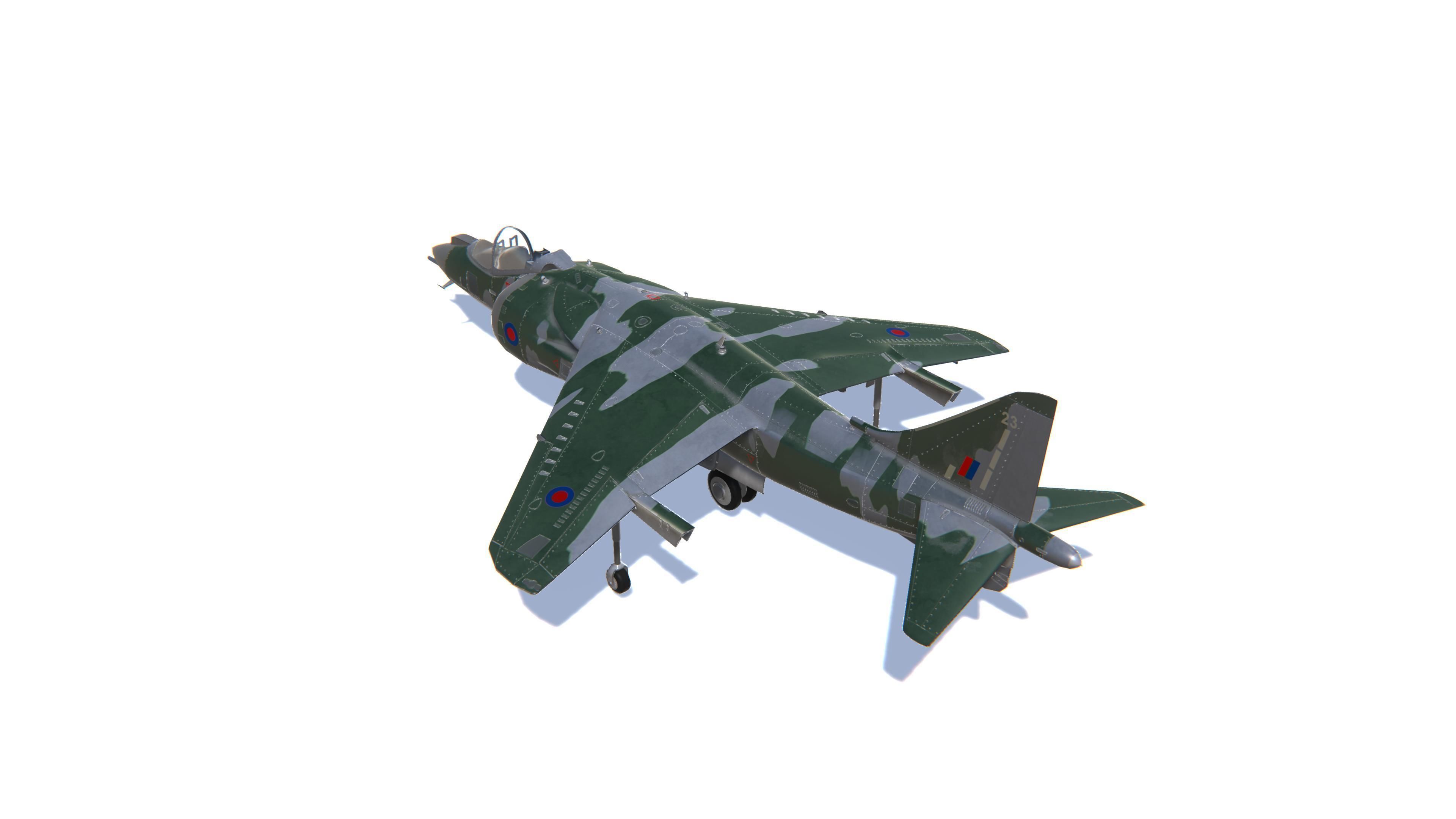 Harrier II Jet Fighter Aircraft Low-poly 3D model_7
