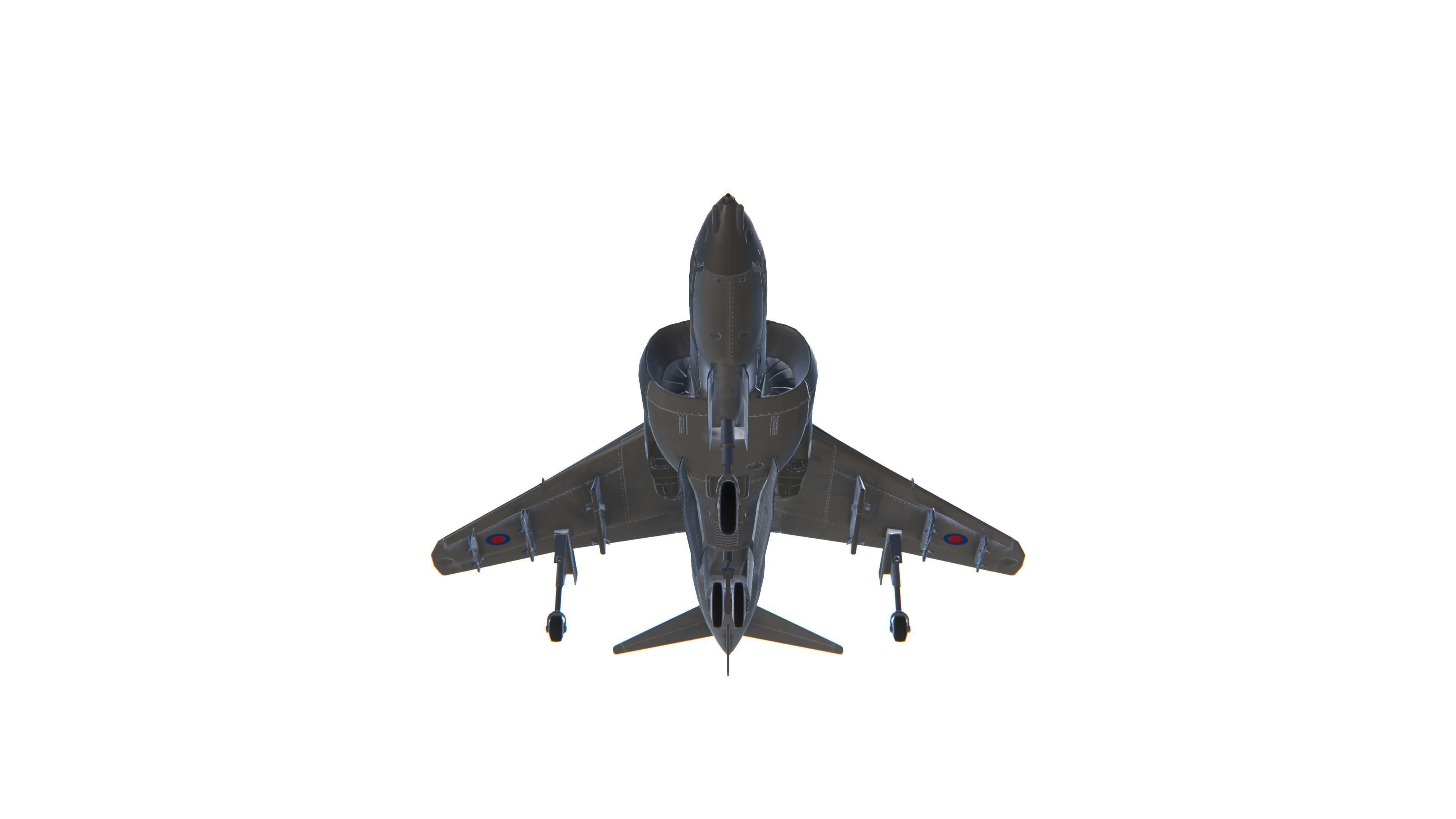 Harrier II Jet Fighter Aircraft Low-poly 3D model_11