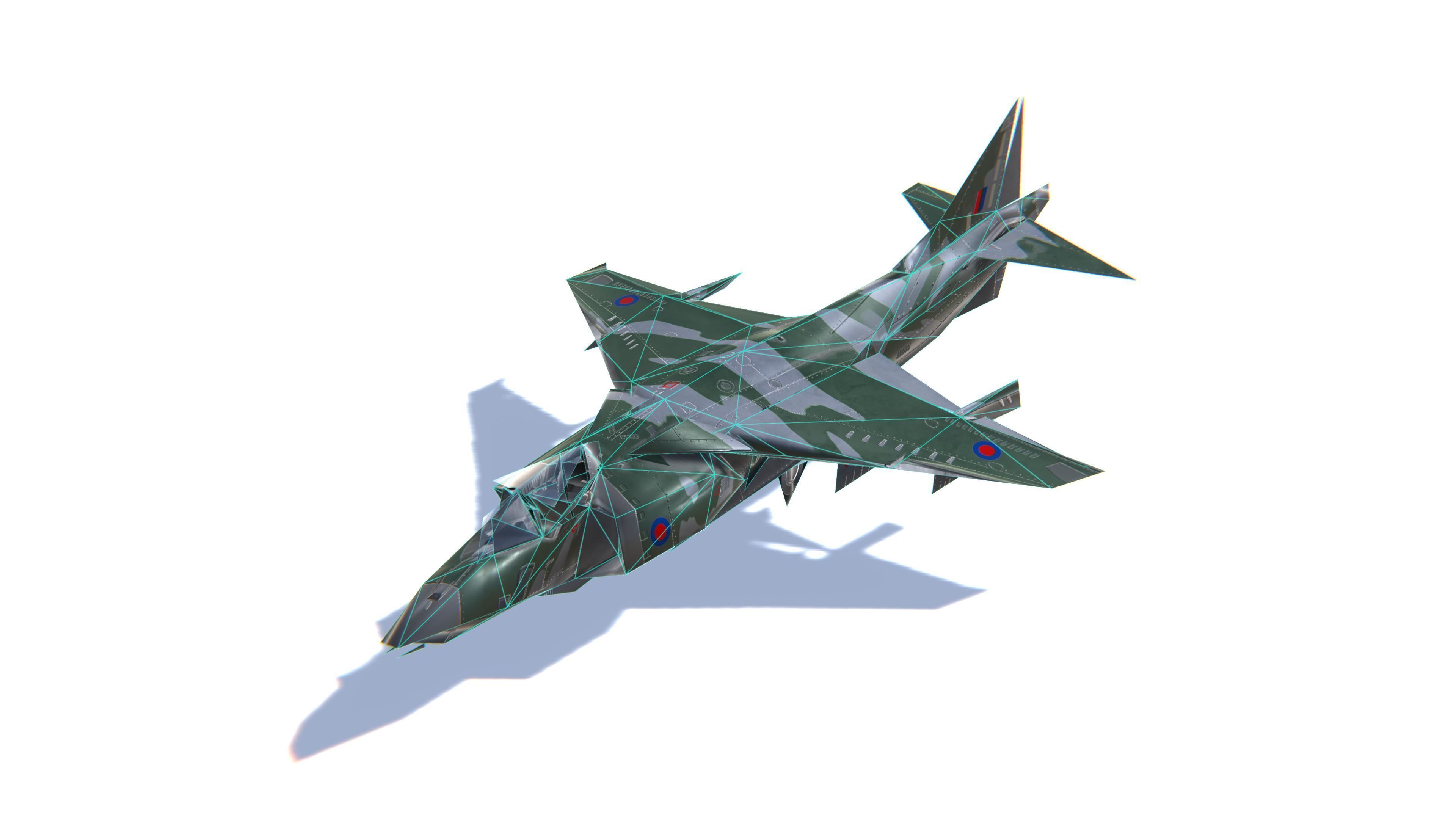 Harrier II Jet Fighter Aircraft Low-poly 3D model_29