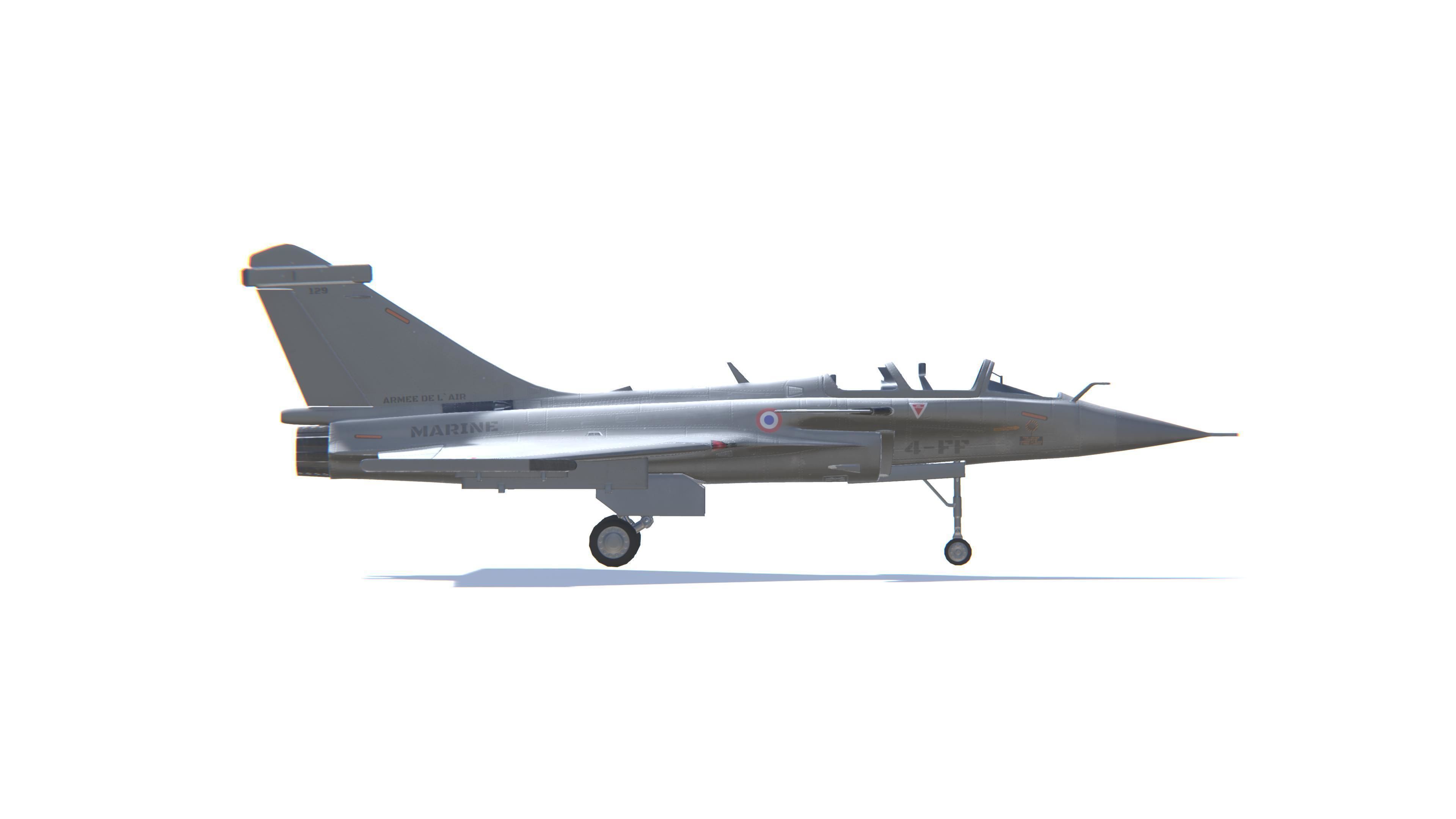 Rafale Jet Fighter Aircraft Low-poly 3D model_19