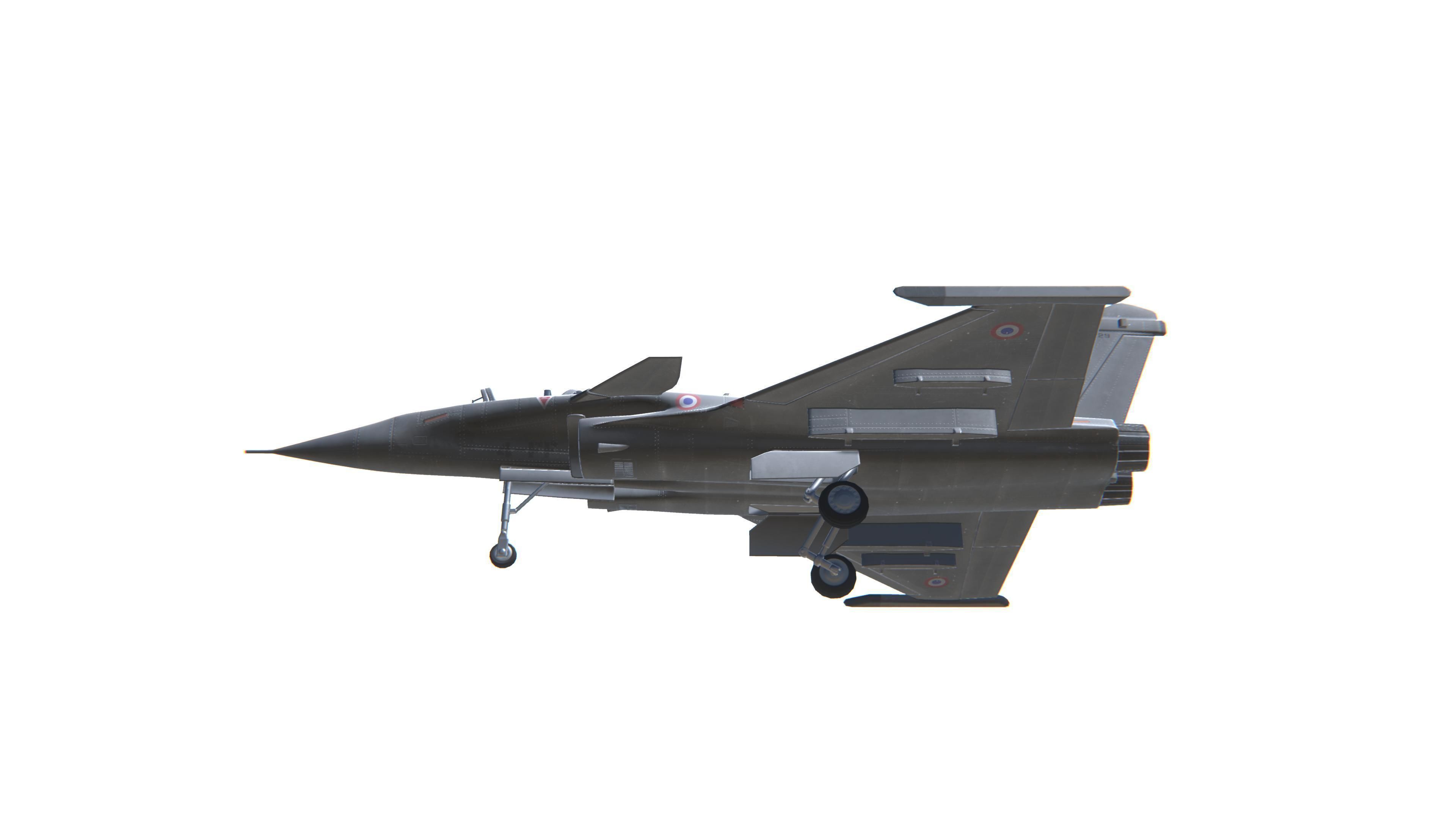 Rafale Jet Fighter Aircraft Low-poly 3D model_17