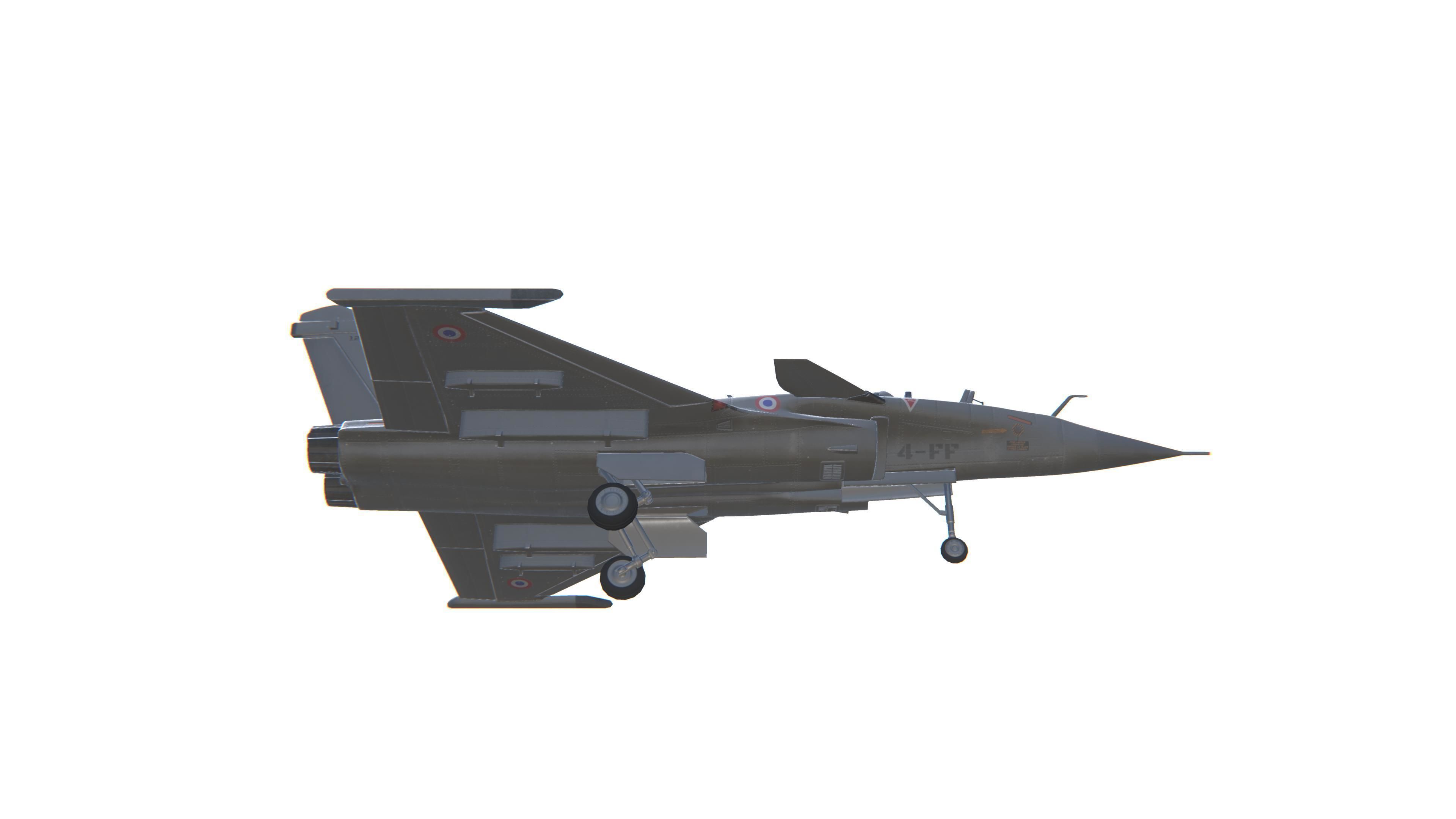 Rafale Jet Fighter Aircraft Low-poly 3D model_13
