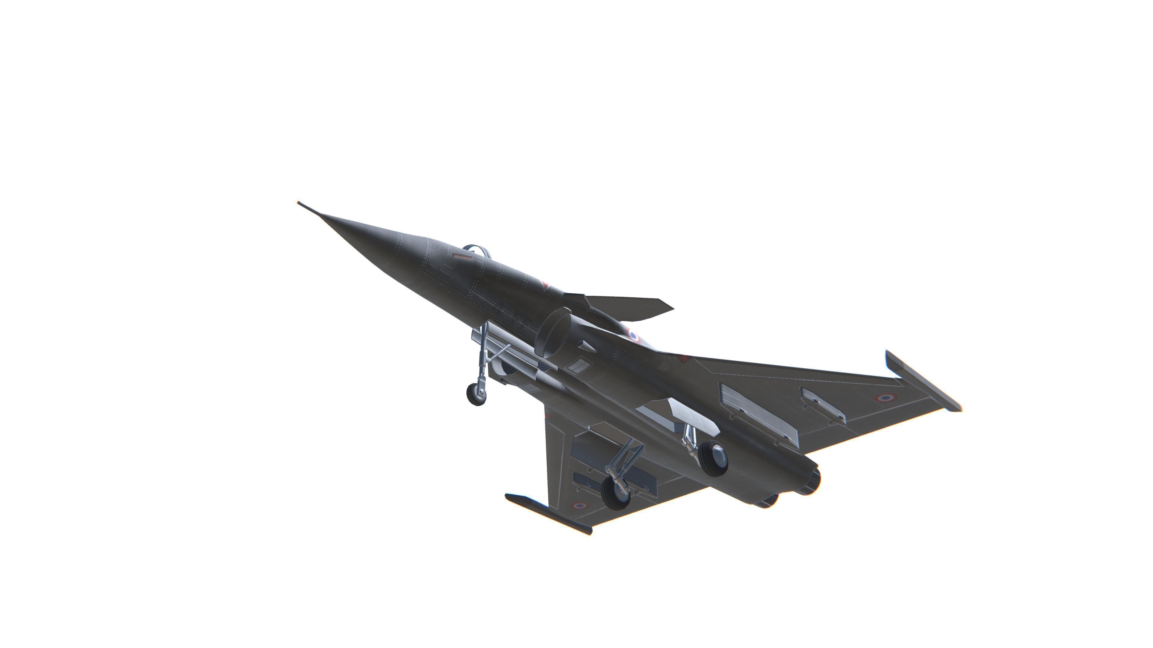 Rafale Jet Fighter Aircraft Low-poly 3D model_10
