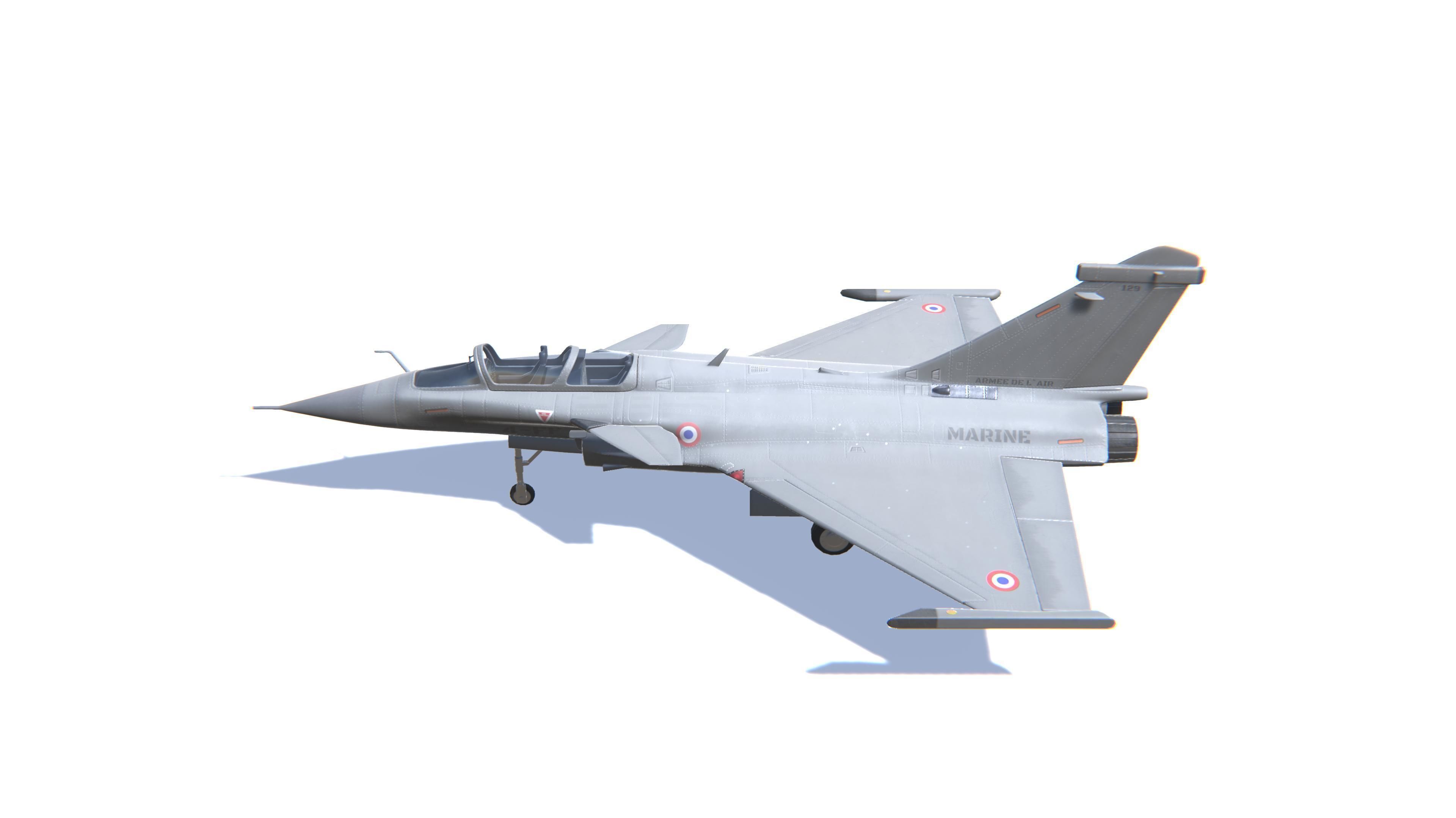 Rafale Jet Fighter Aircraft Low-poly 3D model_8