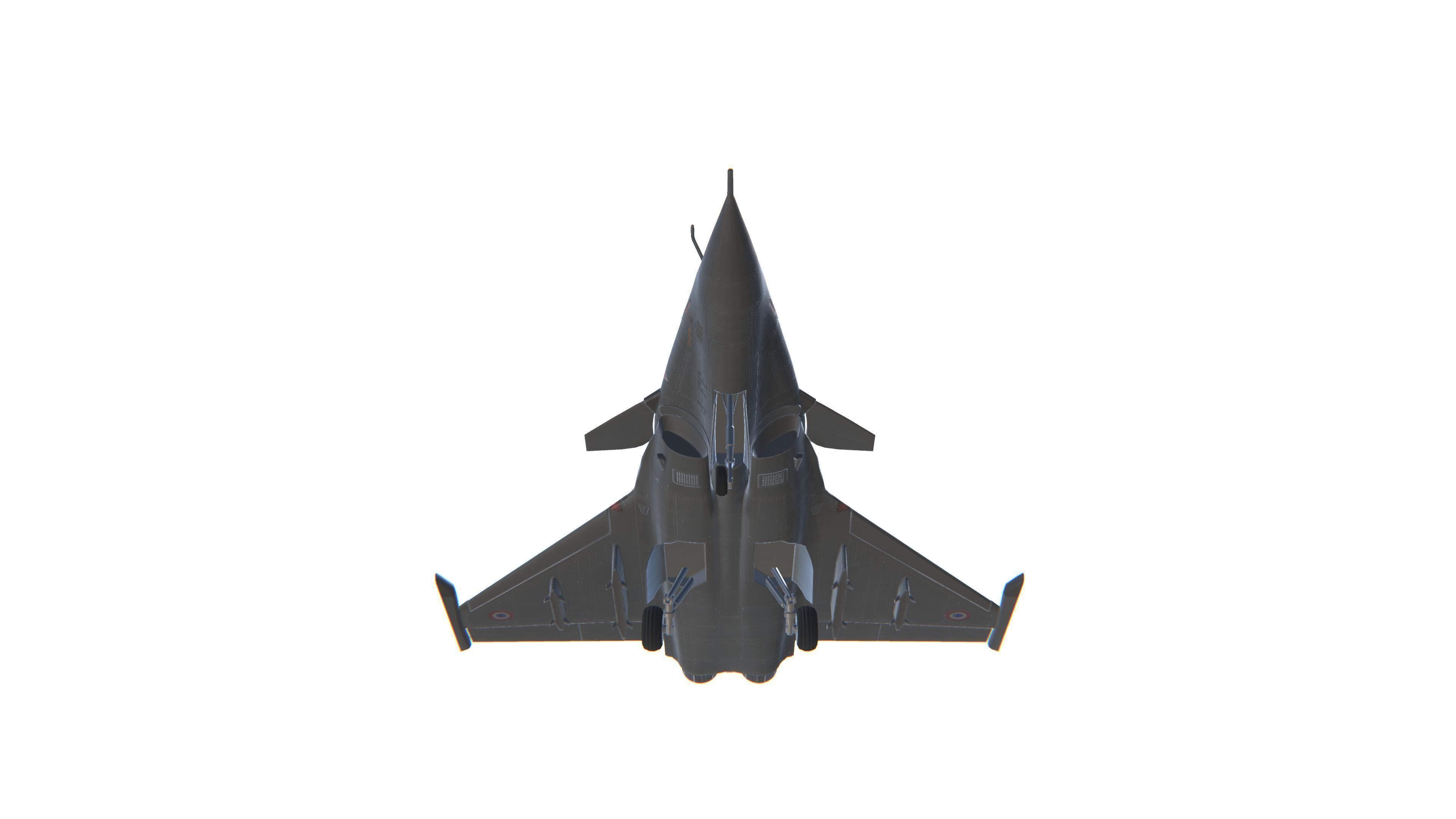 Rafale Jet Fighter Aircraft Low-poly 3D model_11