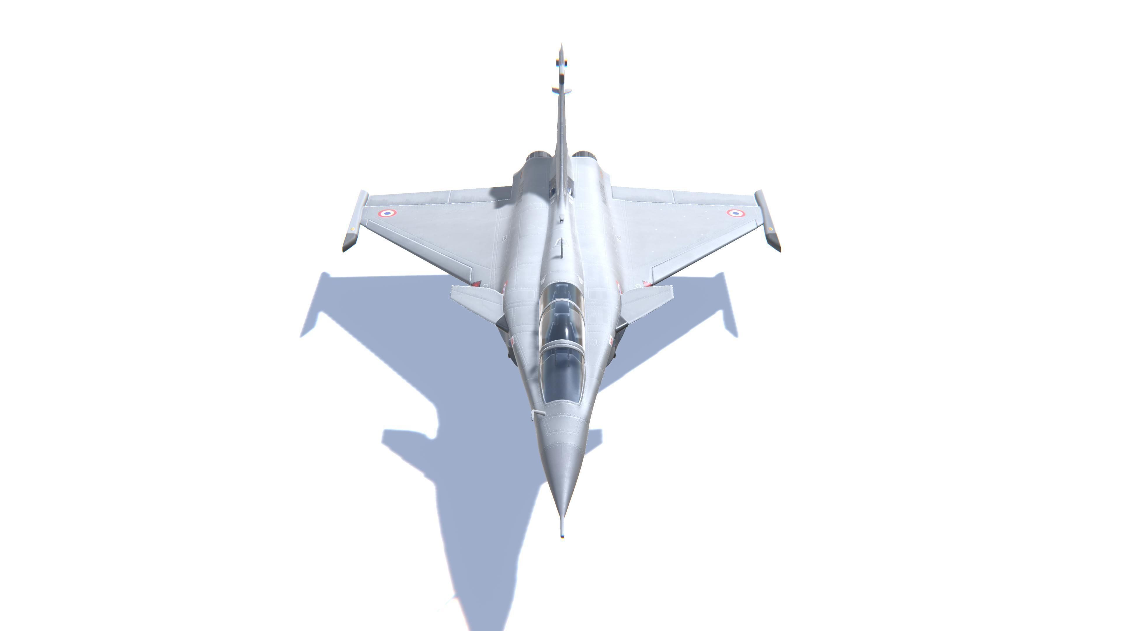 Rafale Jet Fighter Aircraft Low-poly 3D model_2
