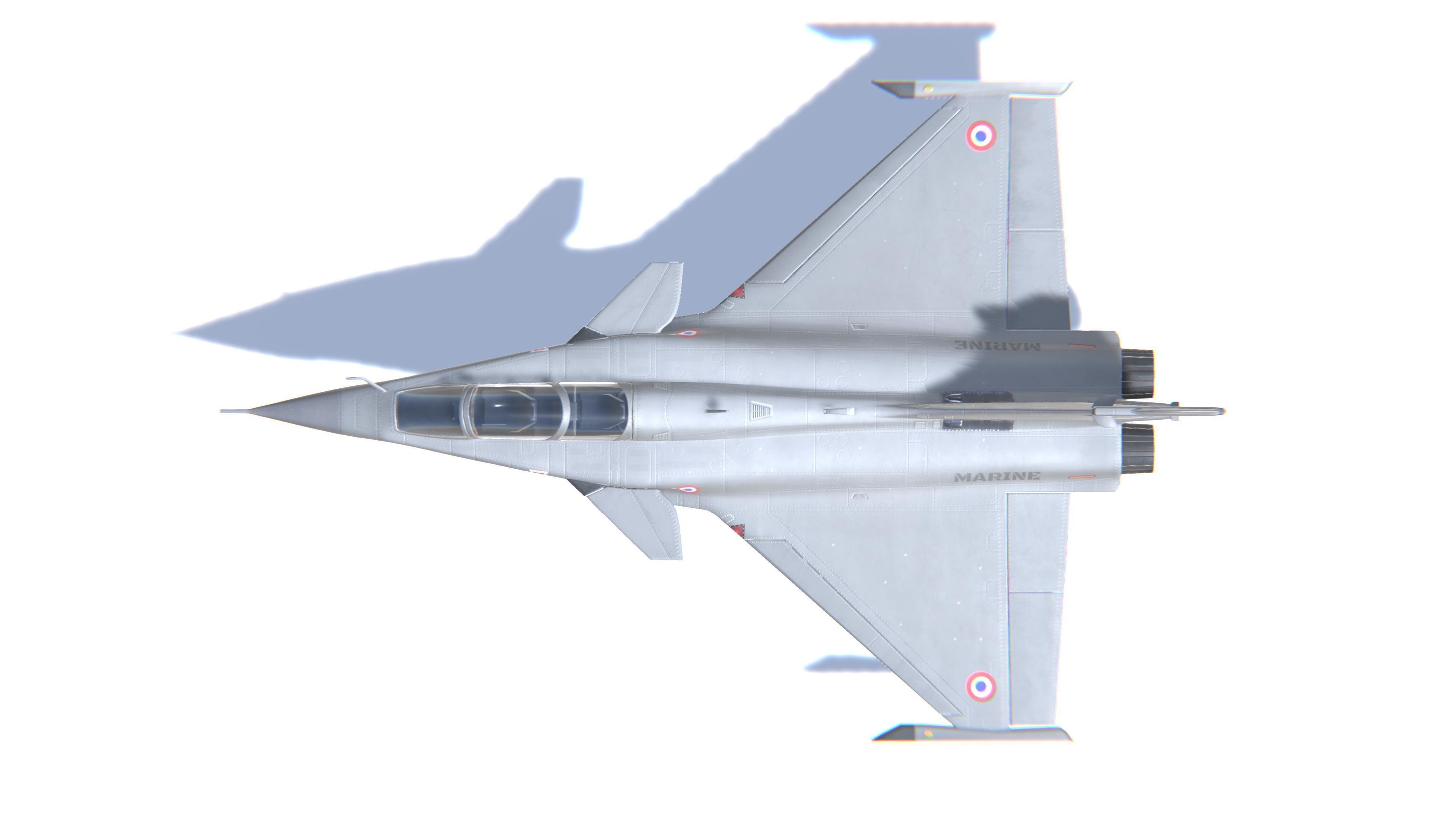 Rafale Jet Fighter Aircraft Low-poly 3D model_22