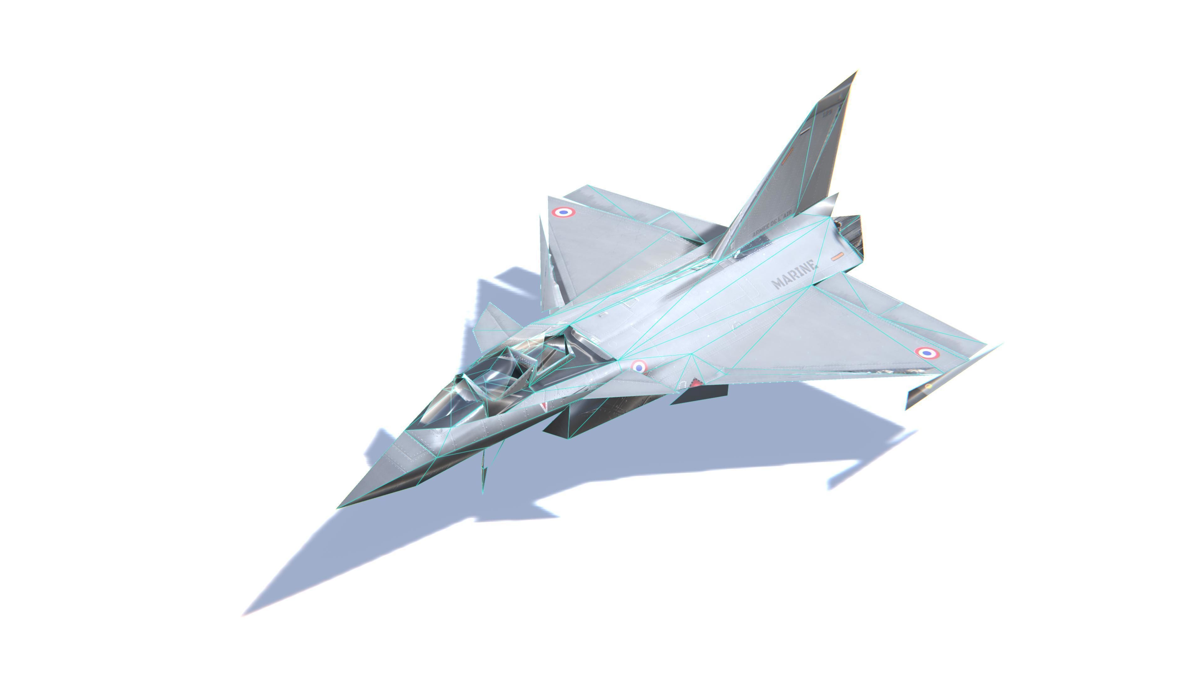 Rafale Jet Fighter Aircraft Low-poly 3D model_29