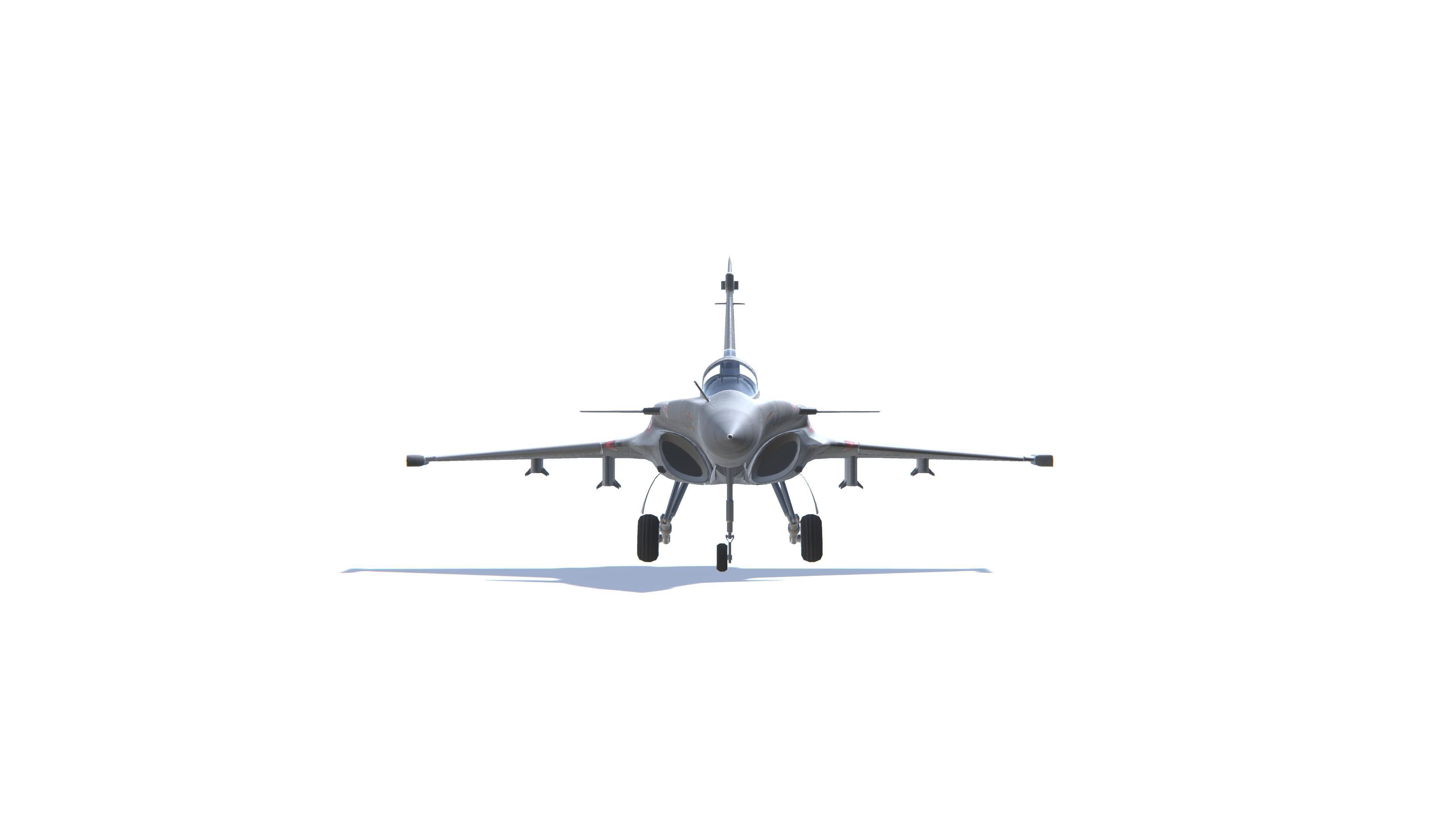 Rafale Jet Fighter Aircraft Low-poly 3D model_18
