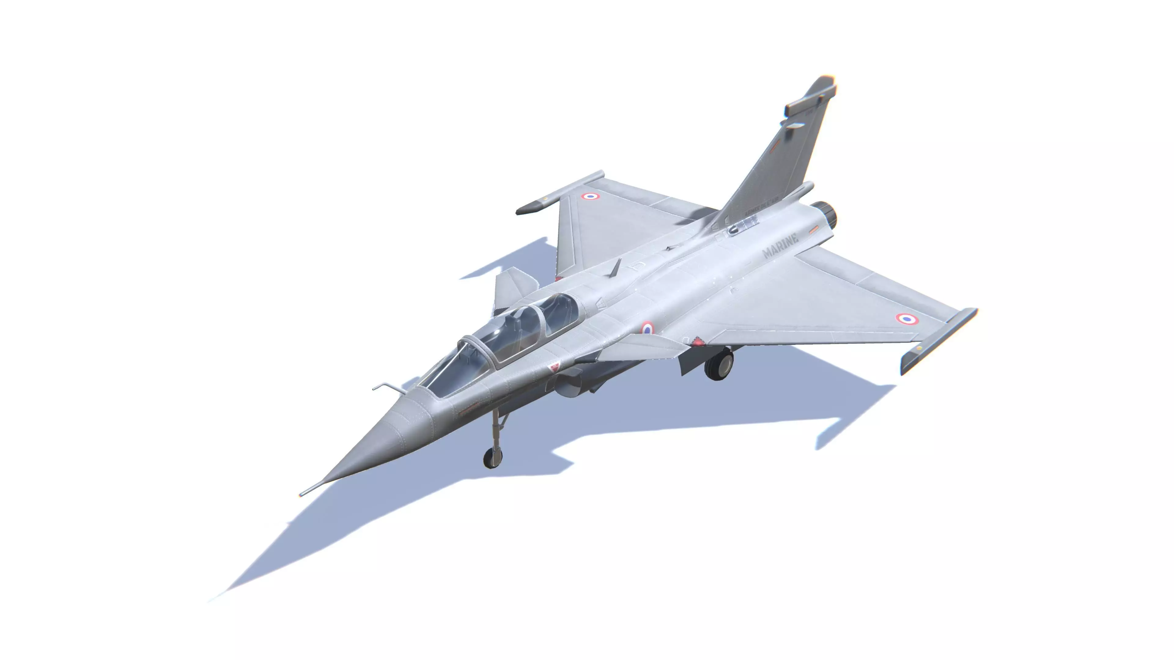 Rafale Jet Fighter Aircraft Low-poly 3D model_0