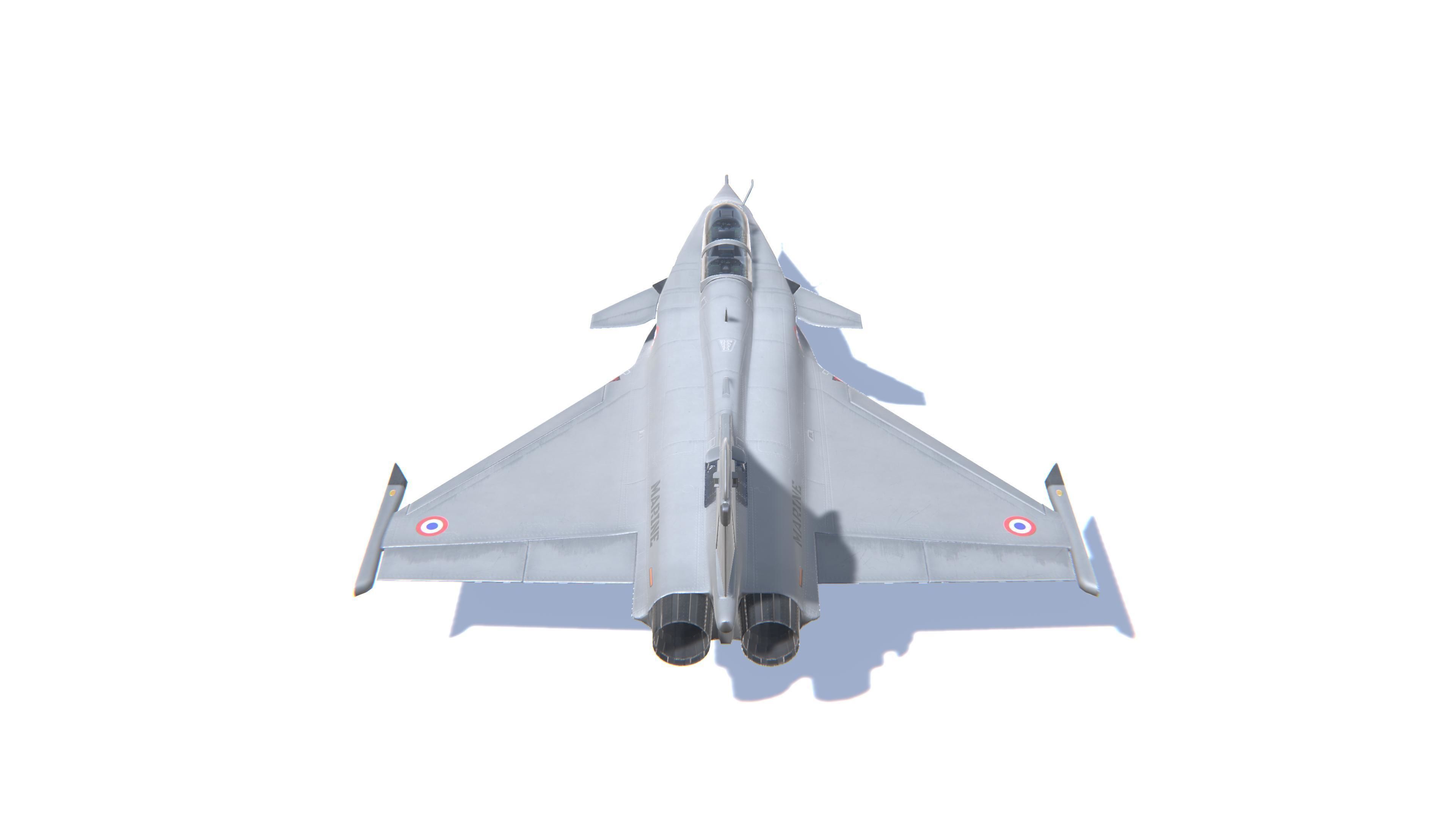 Rafale Jet Fighter Aircraft Low-poly 3D model_6